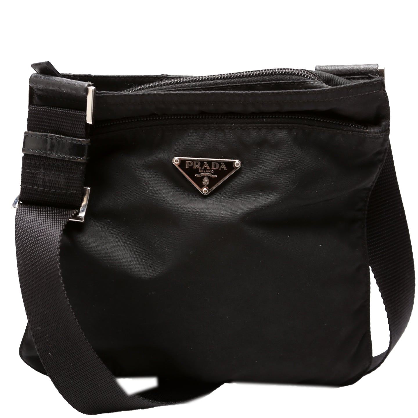 Prada Nylon Flat Small Messenger Bag