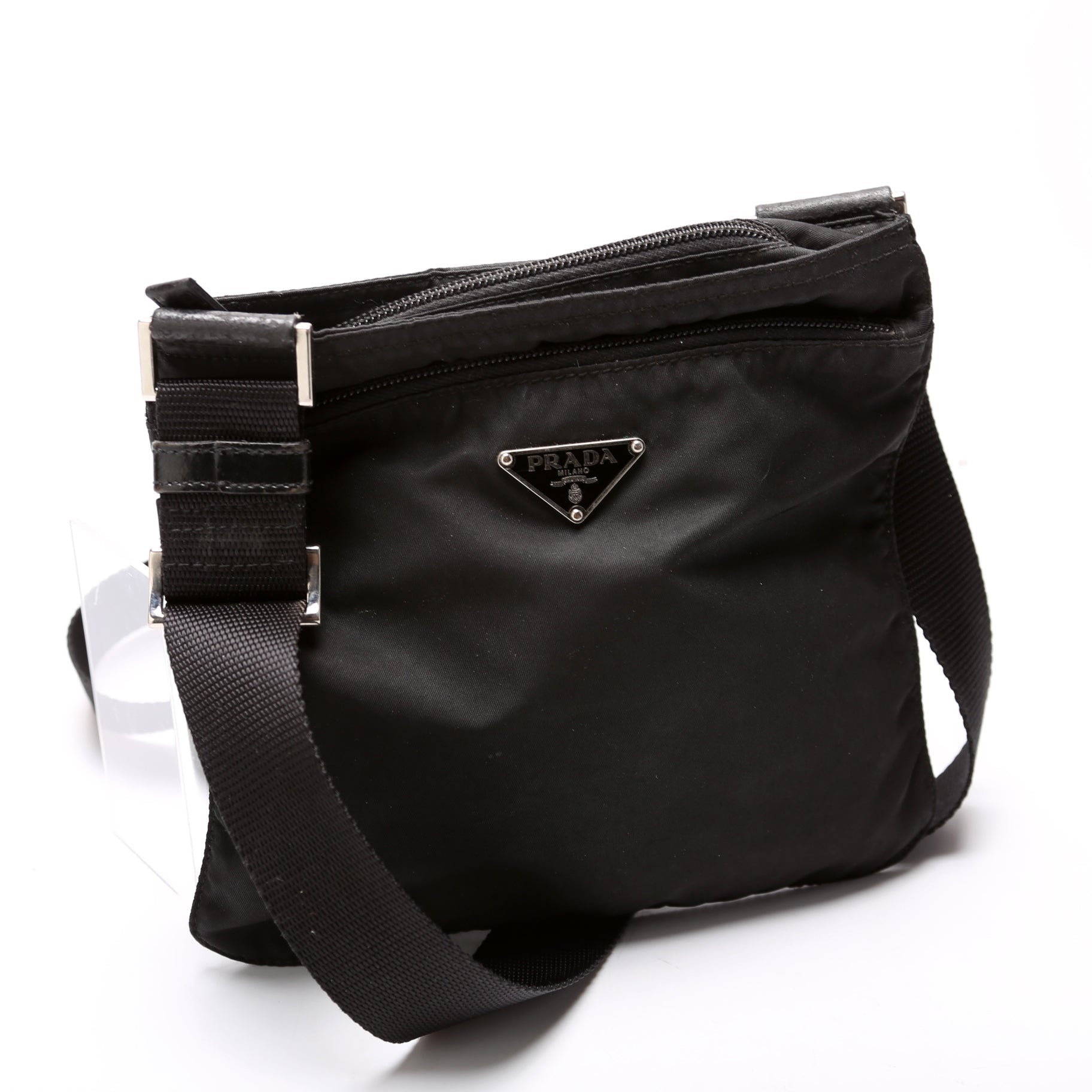 Prada Nylon Flat Small Messenger Bag