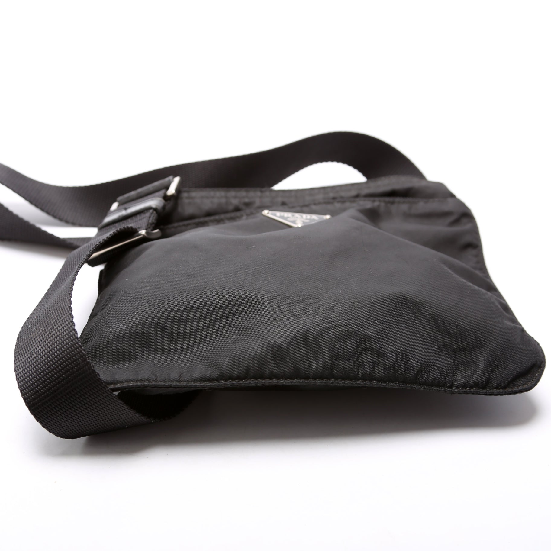 Prada Nylon Flat Small Messenger Bag