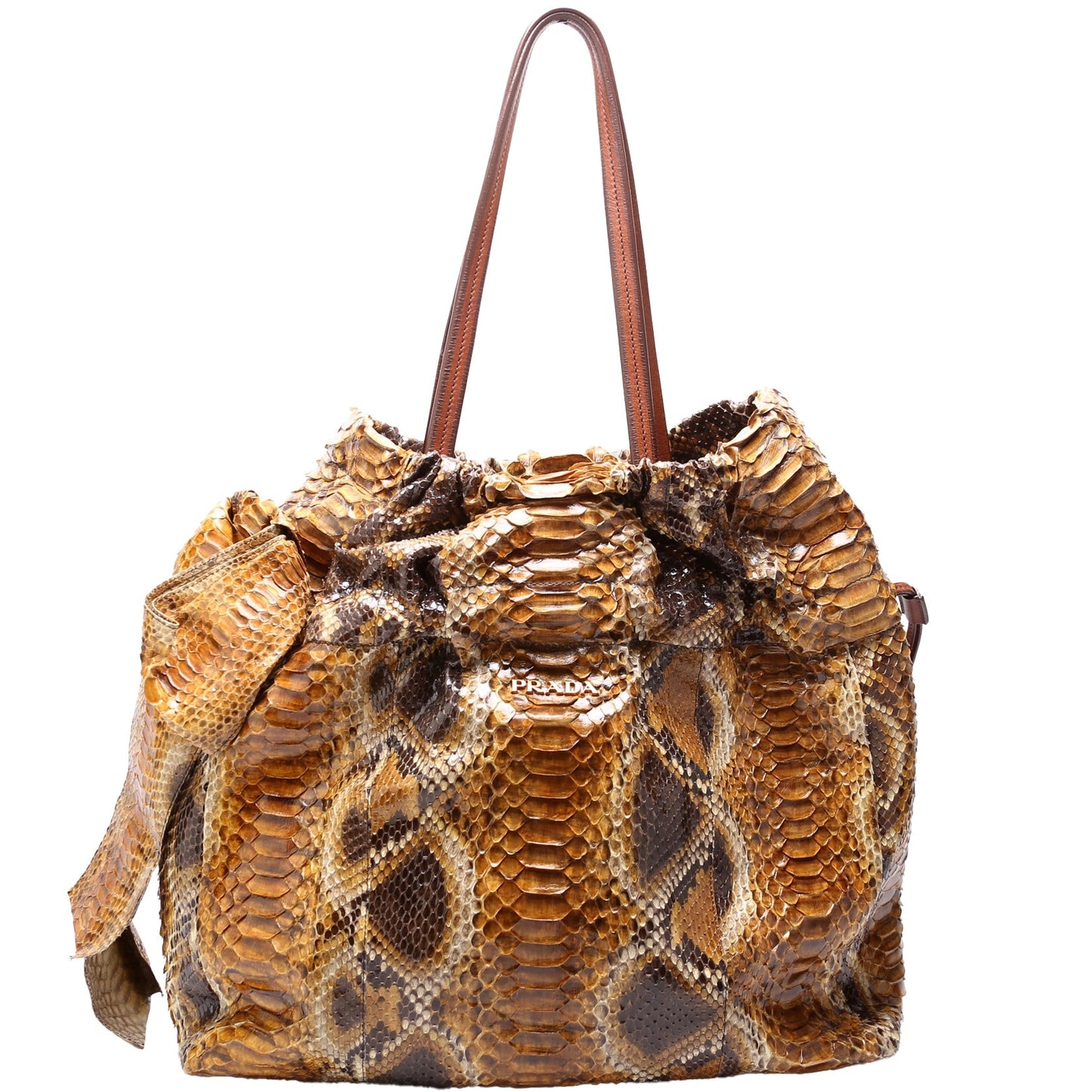 Prada Python Drawstring Tote Bag