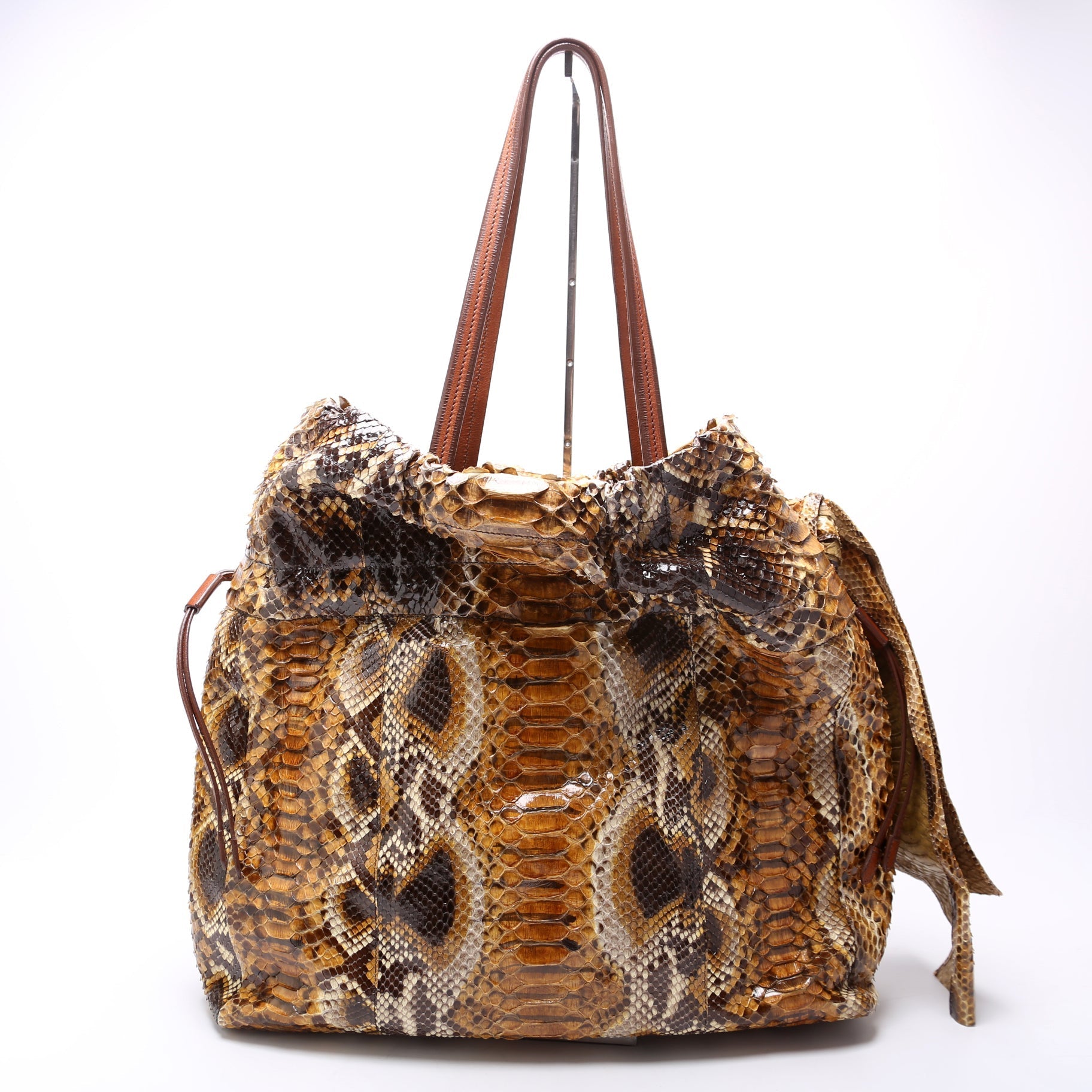 Prada Python Drawstring Tote Bag