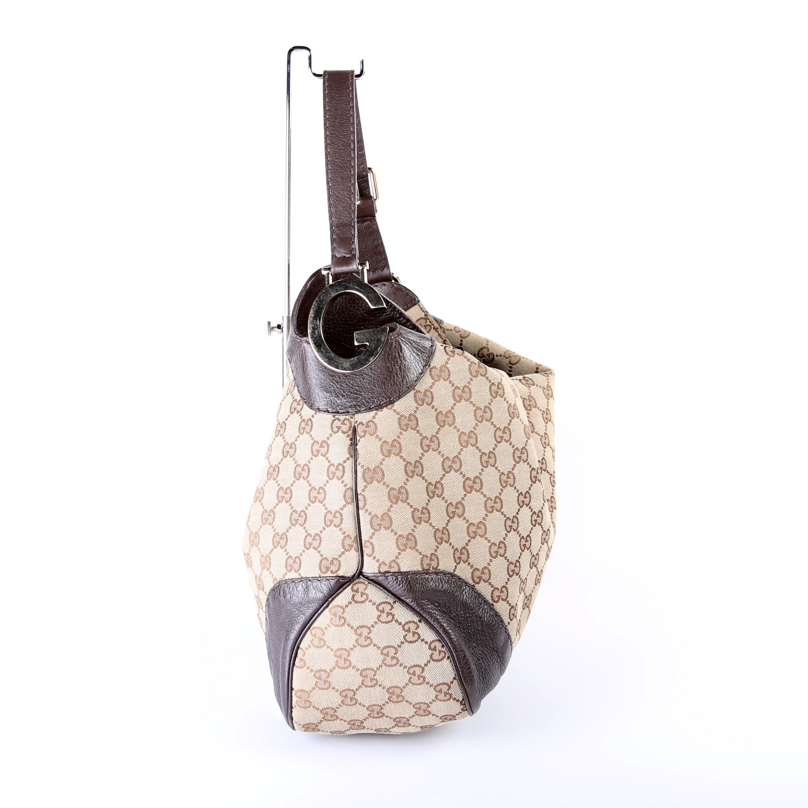 Gucci 203506 GG Canvas Charlotte Medium Hobo Bag