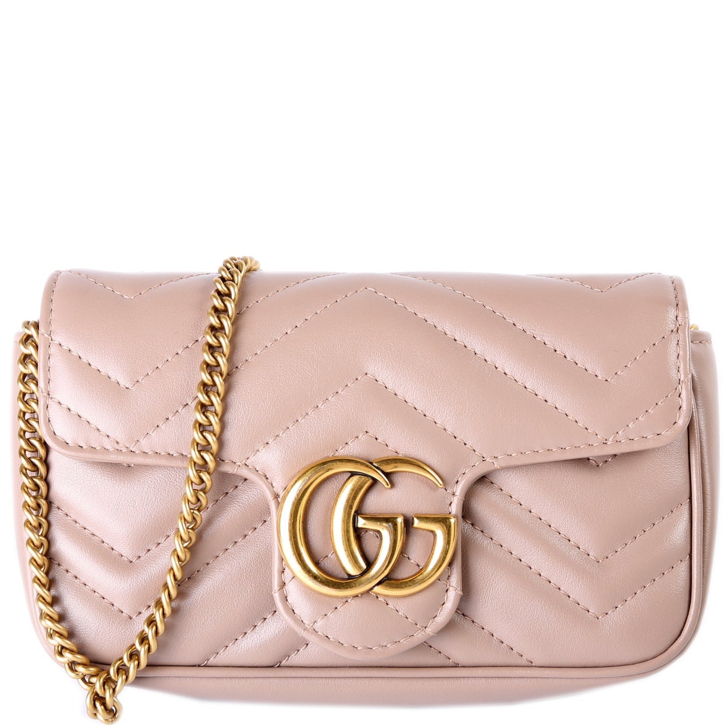 Gucci 476433 Marmont Torchon Leather Super Mini Flap Bag