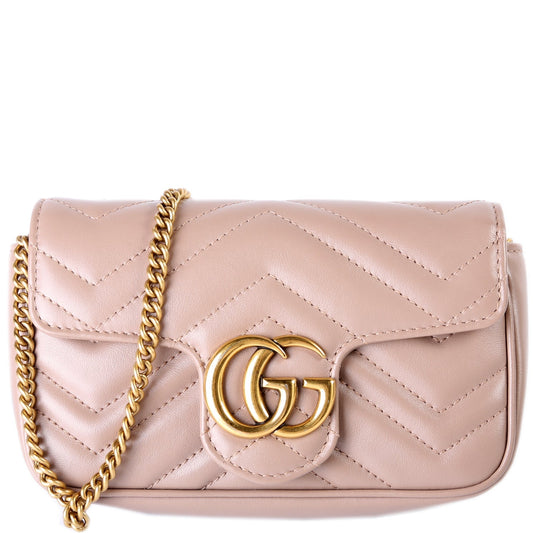 Gucci 476433 Marmont Torchon Leather Super Mini Flap Bag