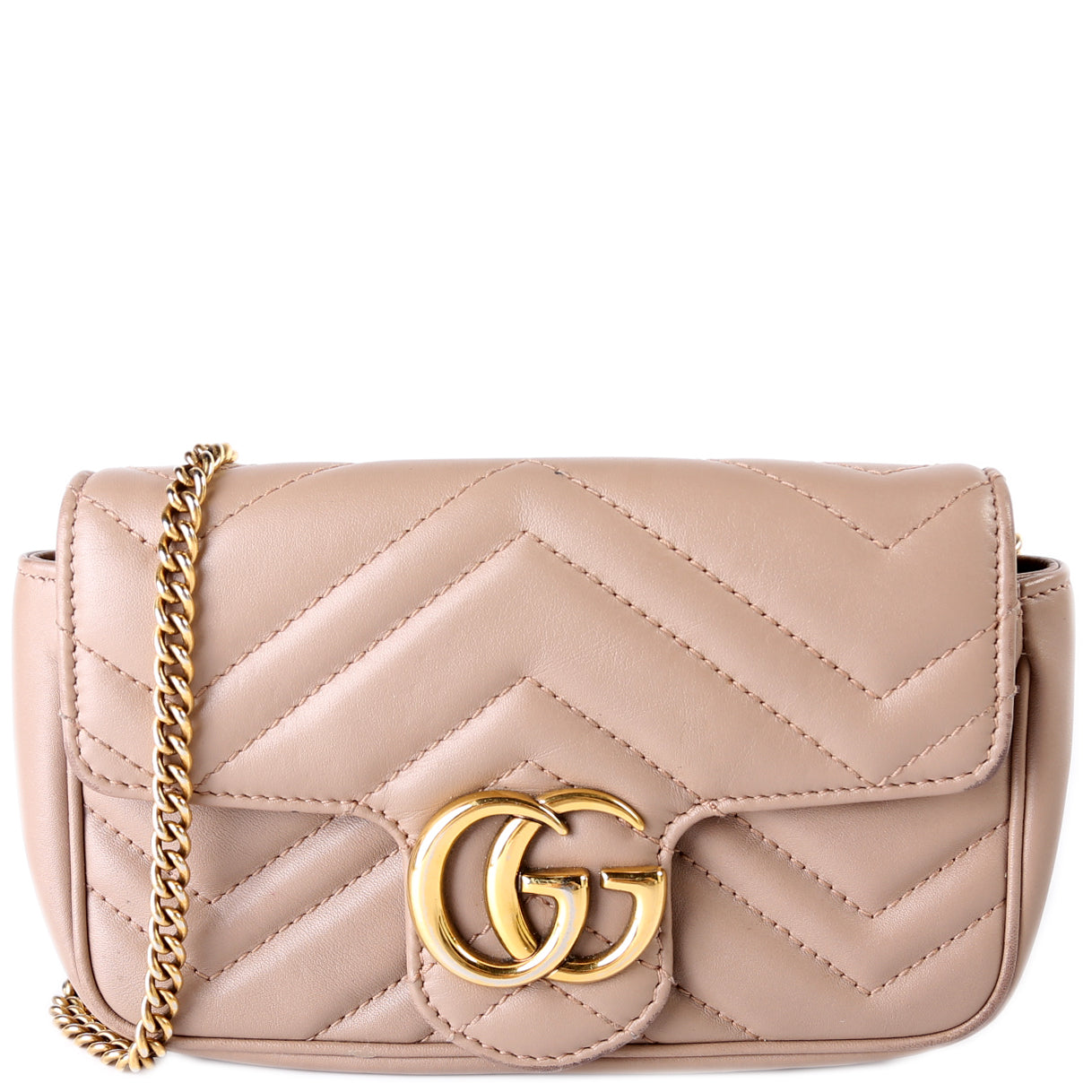 Gucci 476433 Marmont Torchon Leather Super Mini Flap Bag