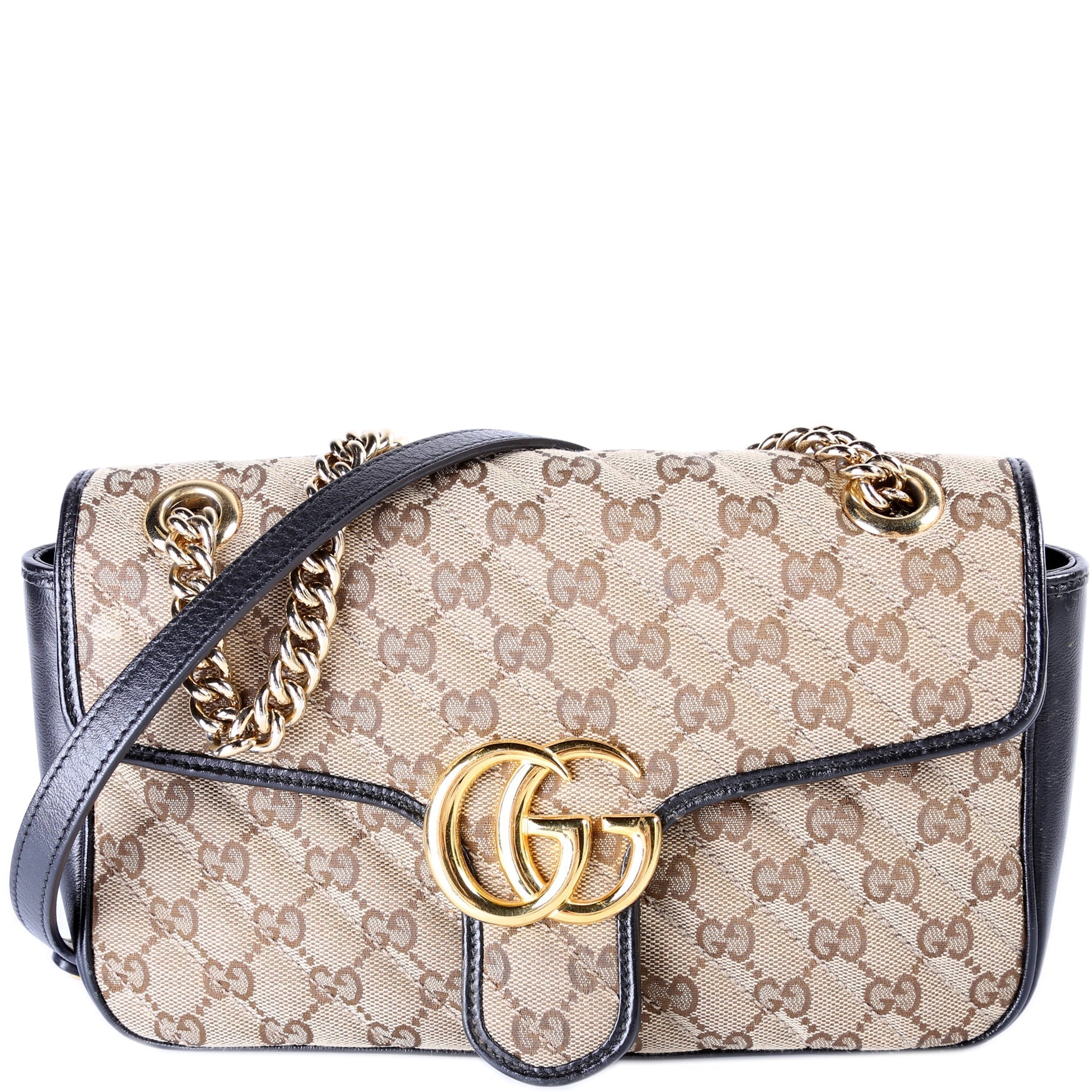 Gucci 443497 Marmont GG Canvas Shoulder Small Flap Bag