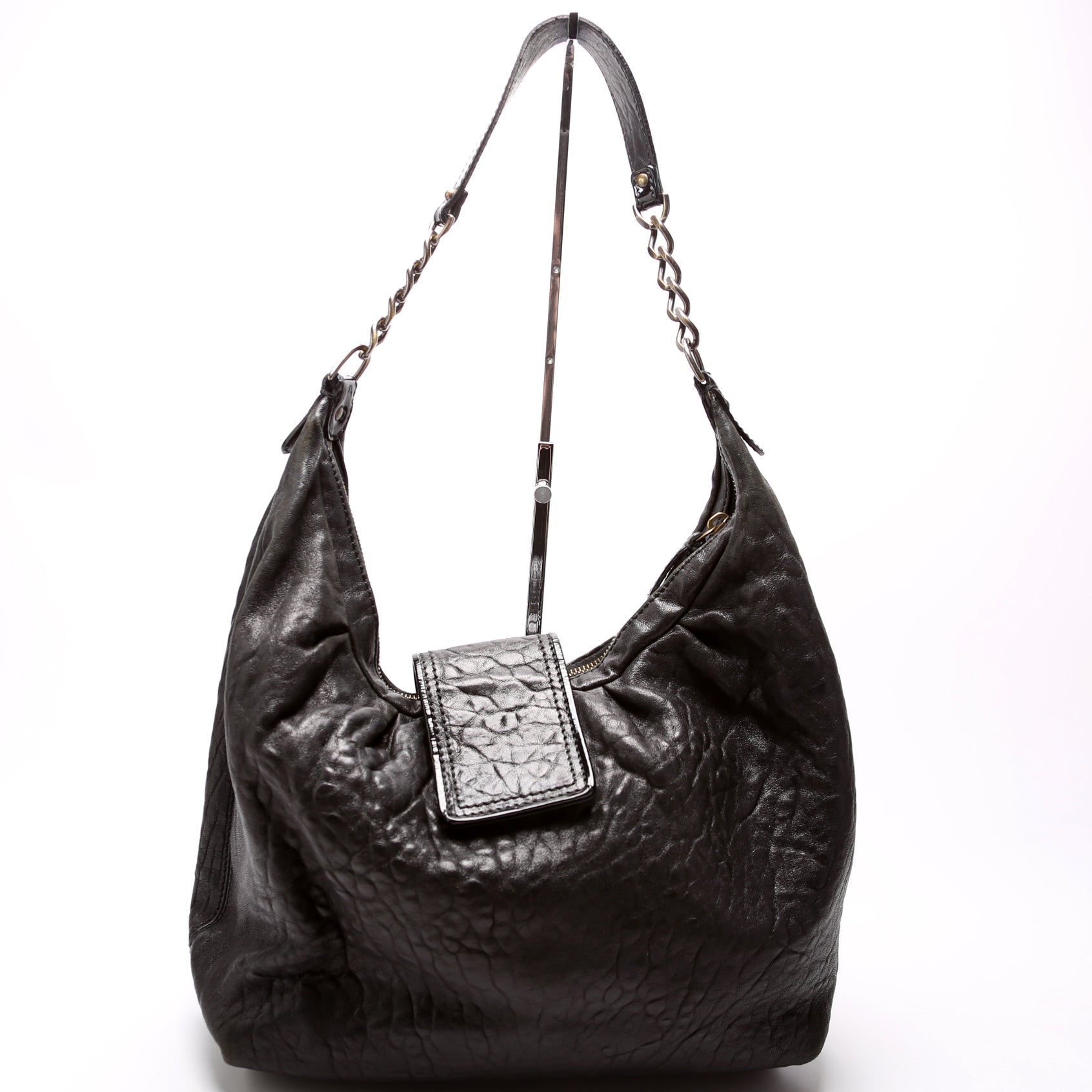 Fendi 8BR563 Nappa Leather B Buckle Hobo Bag
