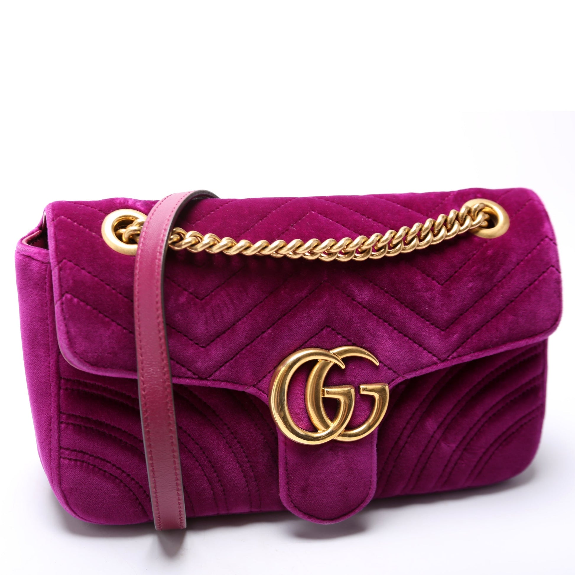 Gucci 443497 Marmont Shoulder Velvet Small Flap Bag