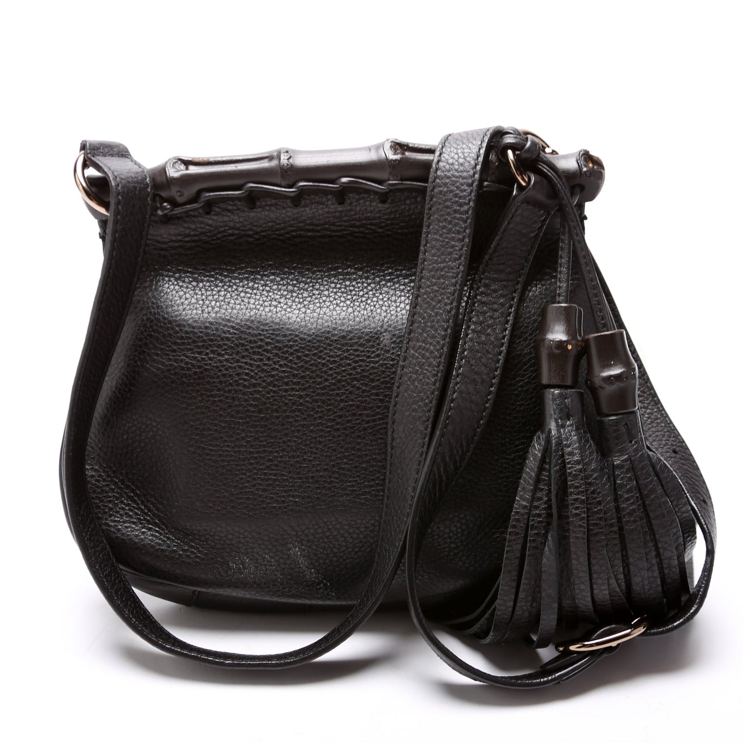 Gucci 347104 Calfskin Bamboo Nouveau Shoulder Small Bag