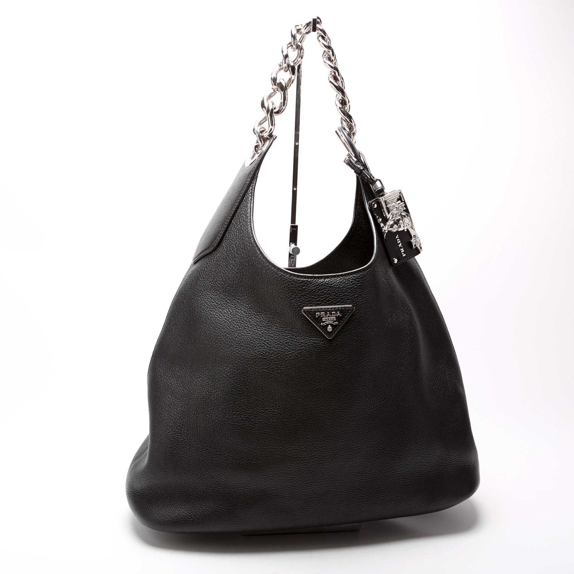 Prada Vitello Daino Chain Hobo Bag