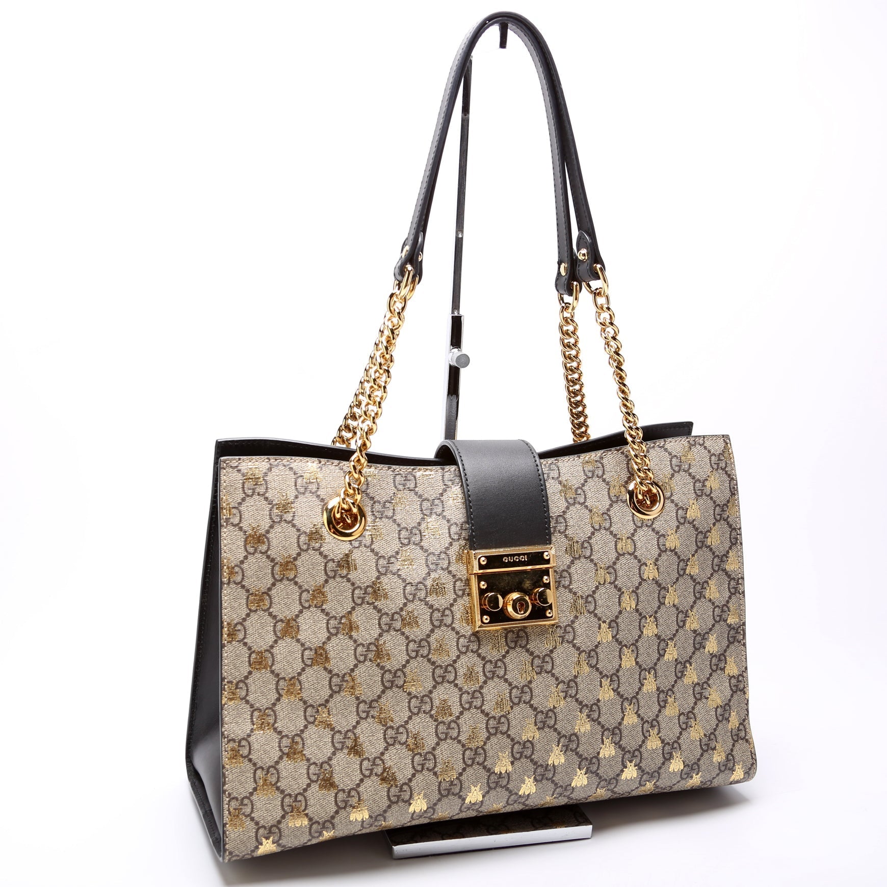 Gucci 479197 Padlock GG Bees Shoulder Medium Bag
