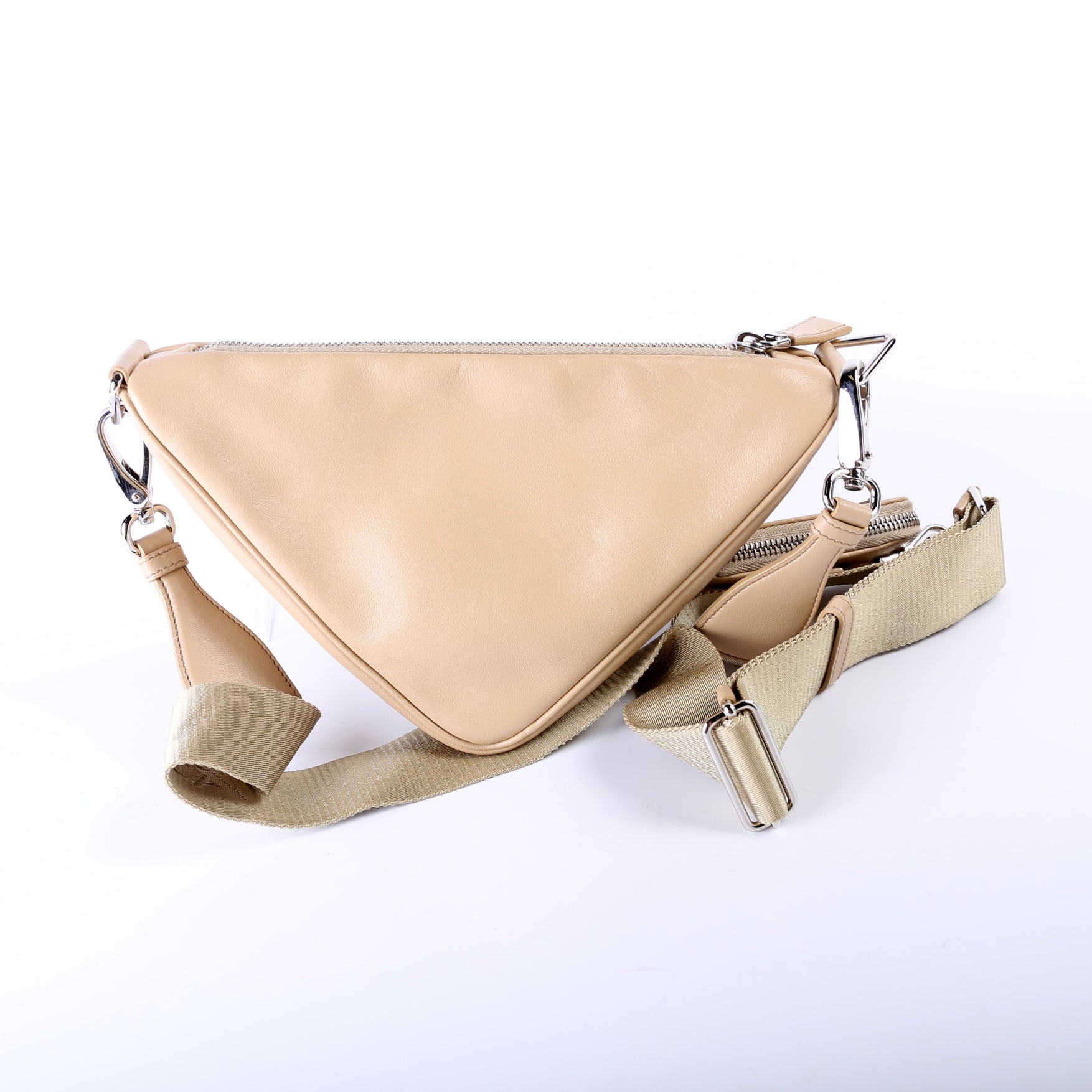 Prada Triangle Logo Leather Shoulder Bag