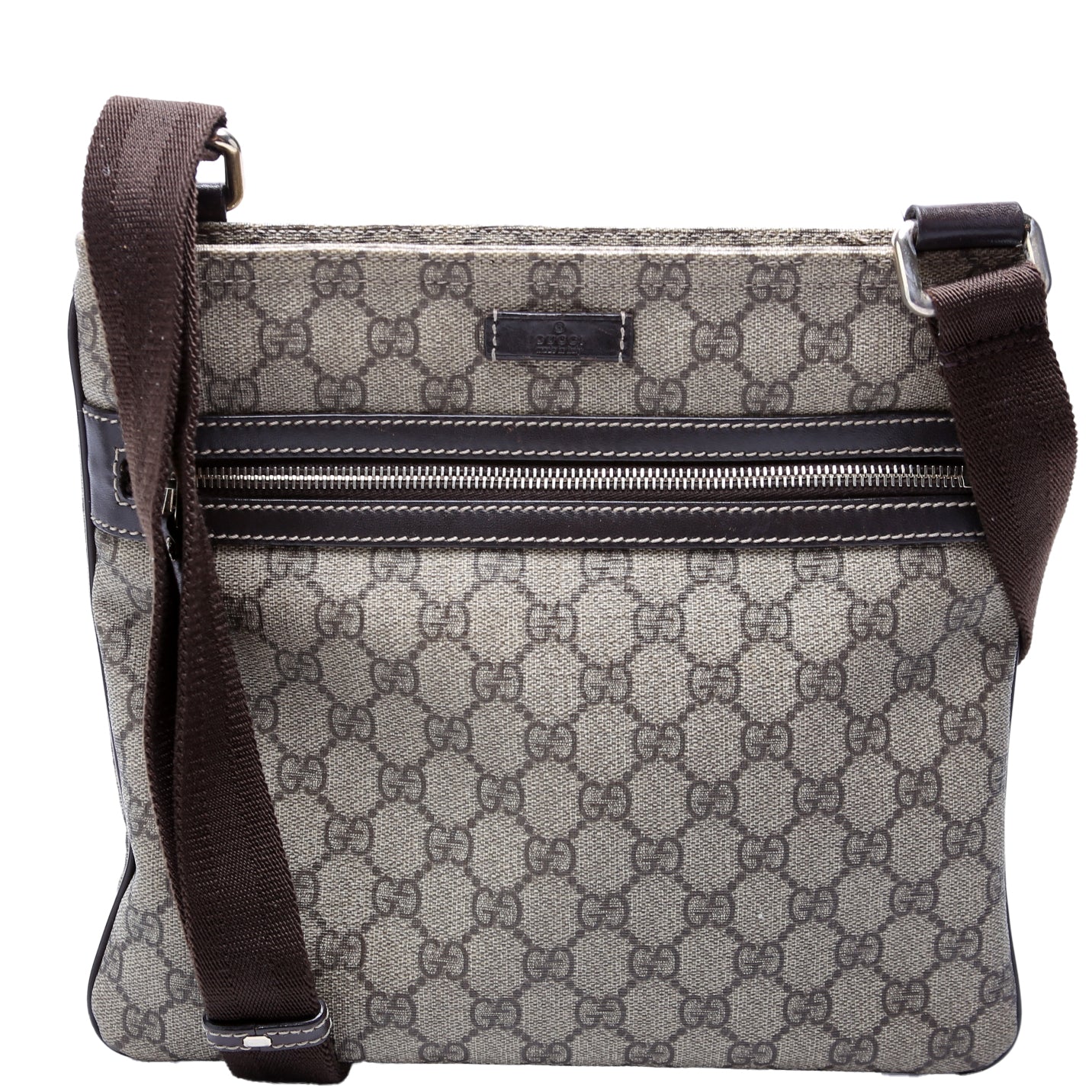 Gucci 295257 GG Supreme Flat Medium Messenger Bag