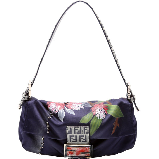 Fendi Baguette Embellished Floral Shoulder Bag