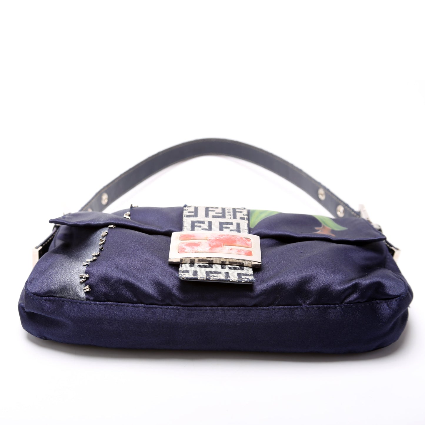 Fendi Baguette Embellished Floral Shoulder Bag