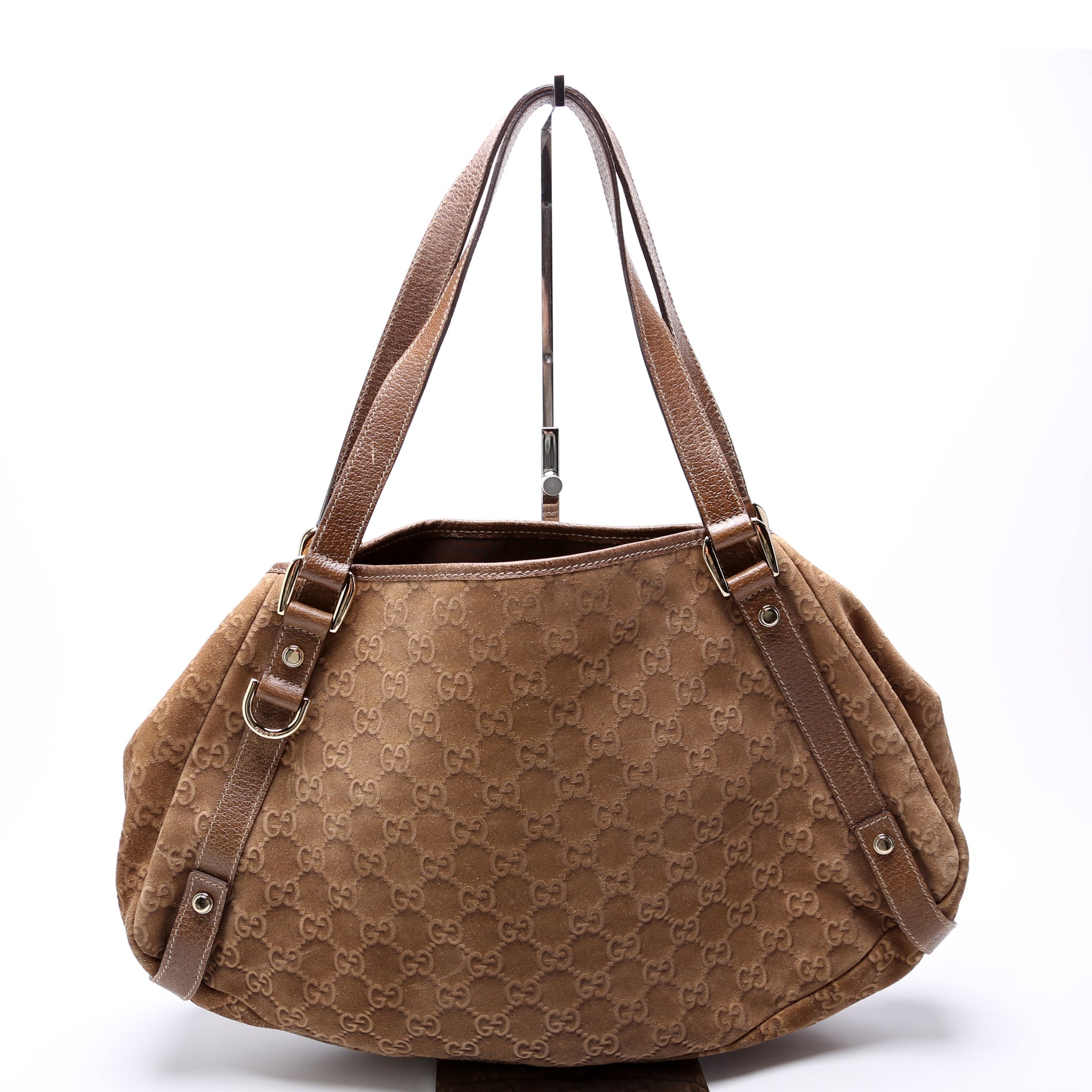 Gucci 130736 GG Suede Abbey Medium Bag
