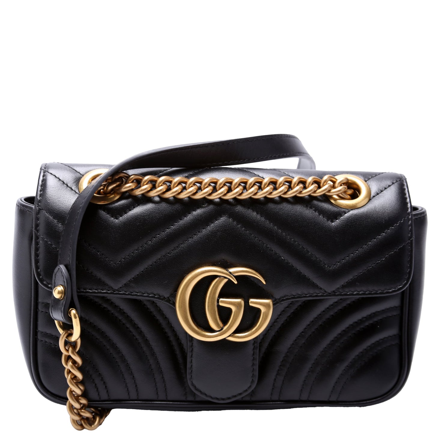 Gucci 446744 Marmont Leather Shoulder Mini Flap Bag