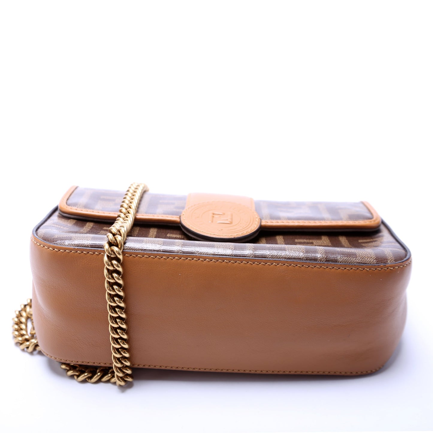 Fendi Glazed Fabric Double FF Shoulder 8BT308 Bag