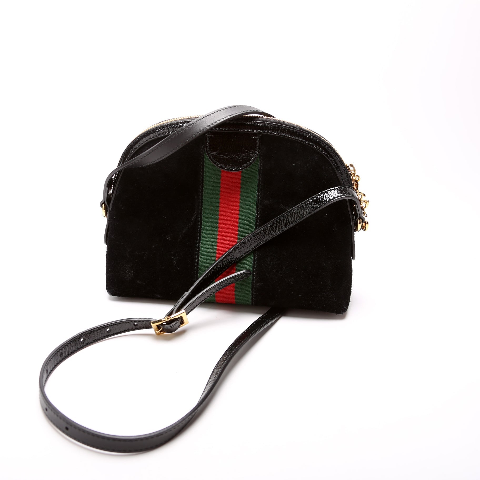 Gucci 499621 Ophidia GG Suede Crossbody Bag