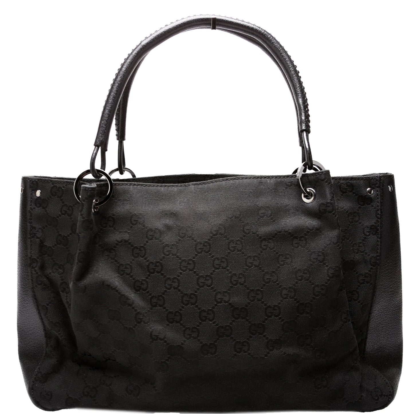 Gucci 115015 GG Canvas Tote Black Bag