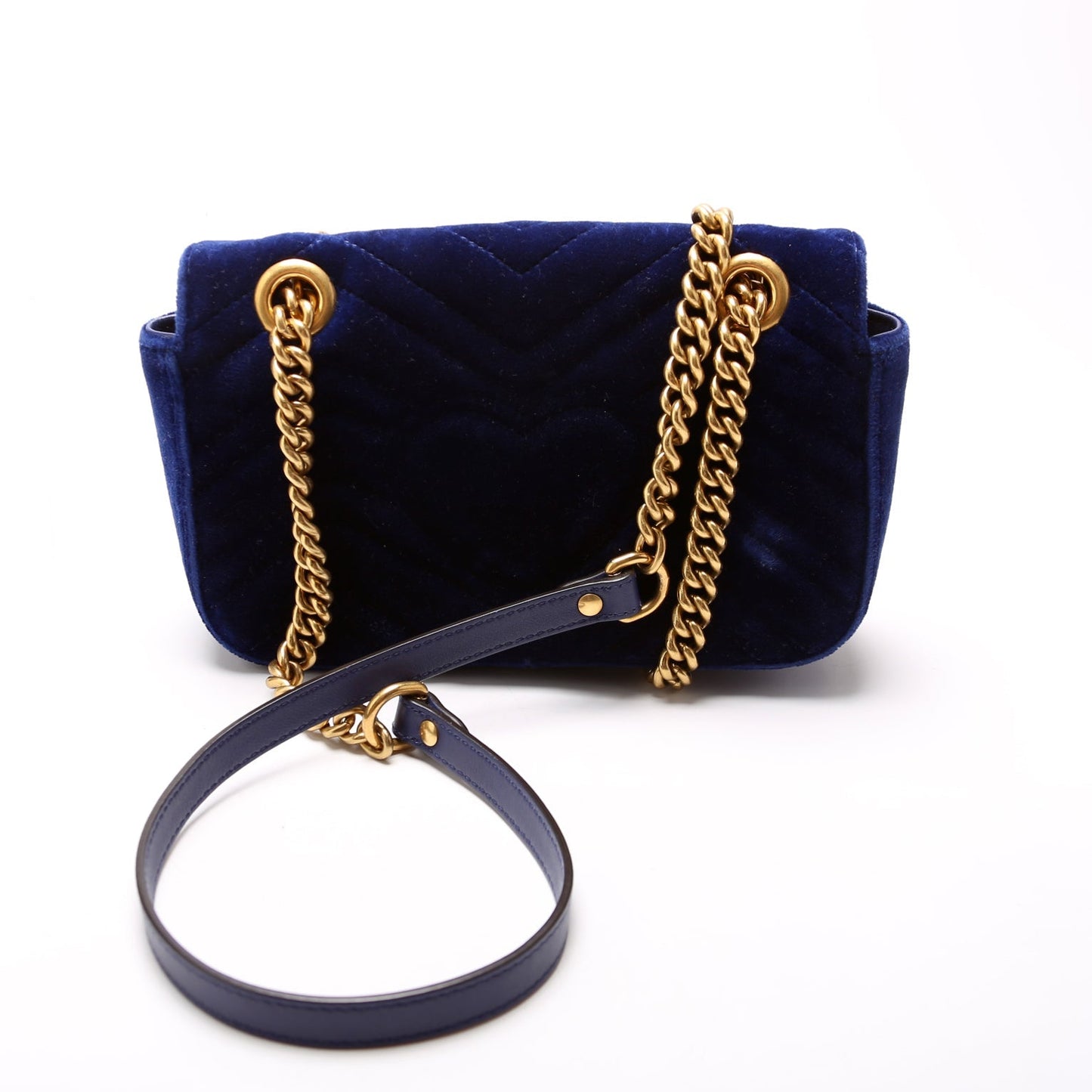 Gucci 446744 Marmont Shoulder Mini Velvet Flap Bag