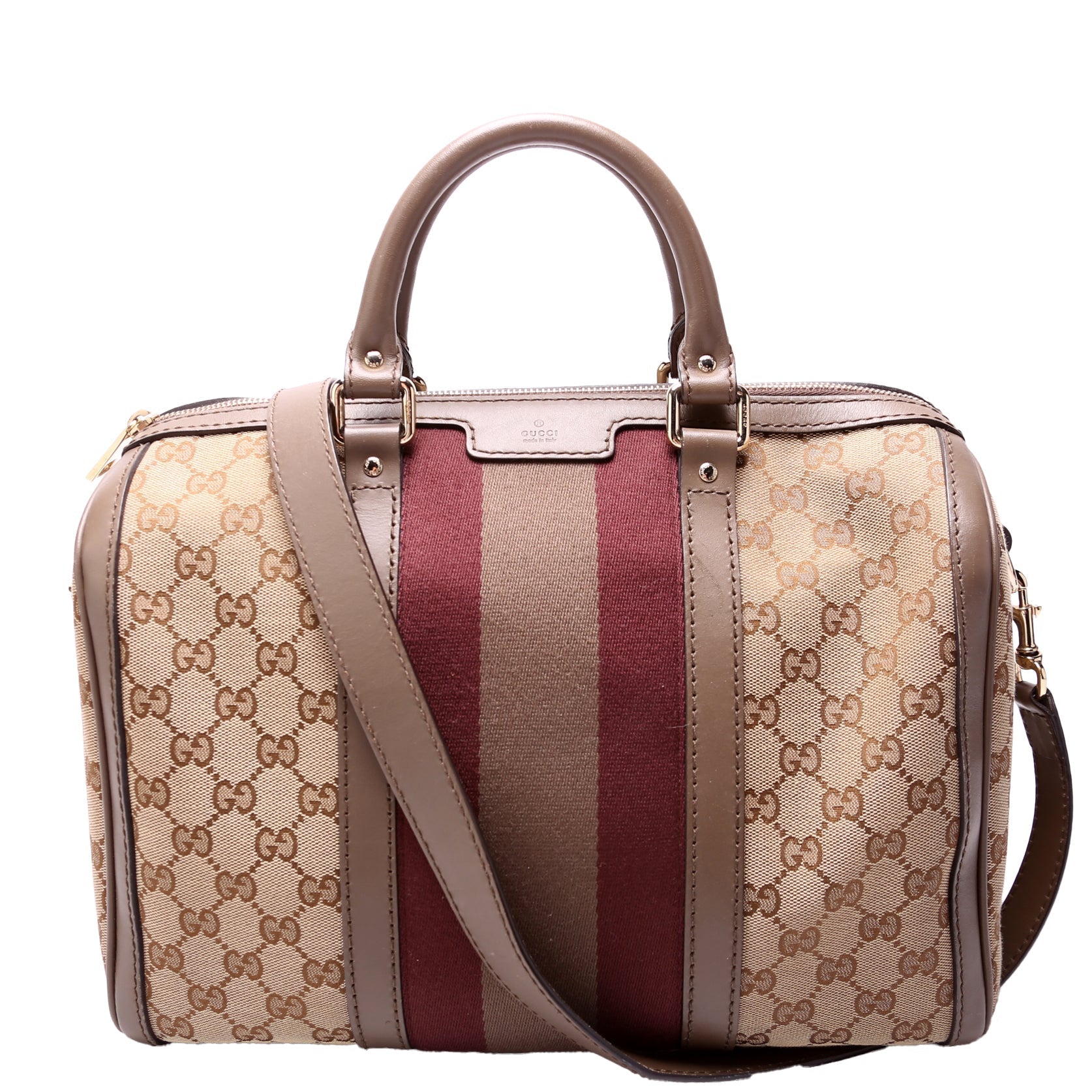 Gucci Boston Canvas 247205 Taupe Bag