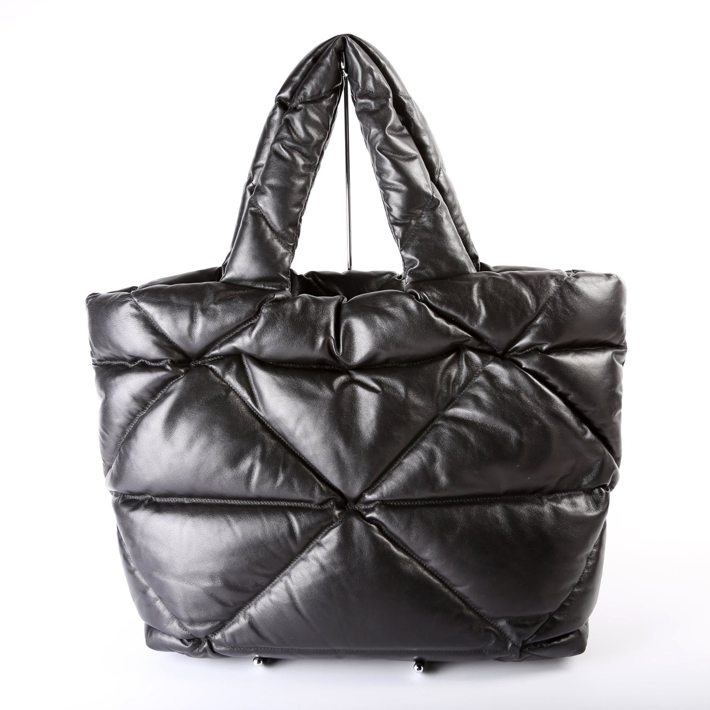 Prada 1BG411 Soft Nappa Padded System Tote Black Bag