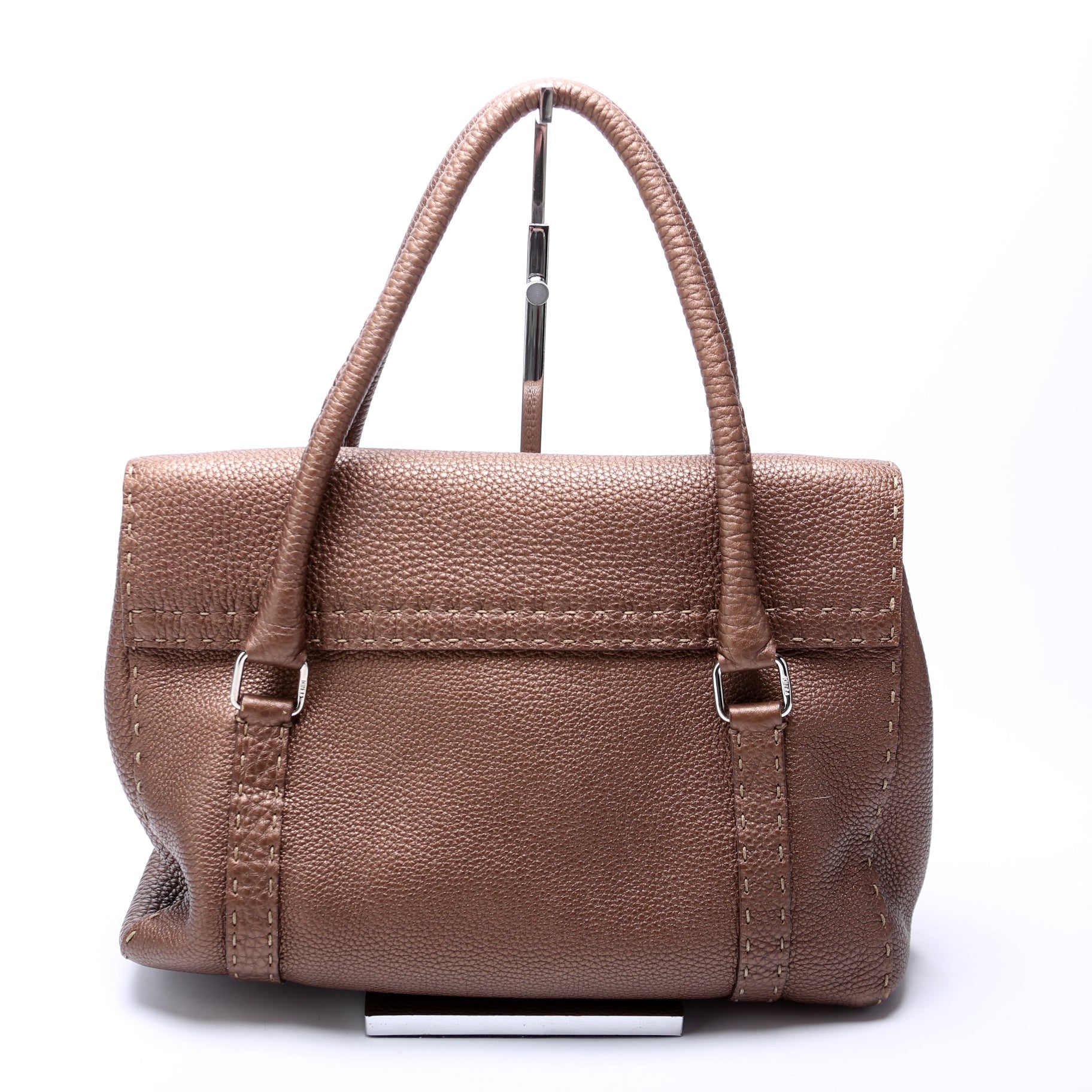 Fendi Linda Selleria Leather Medium Brown Bag