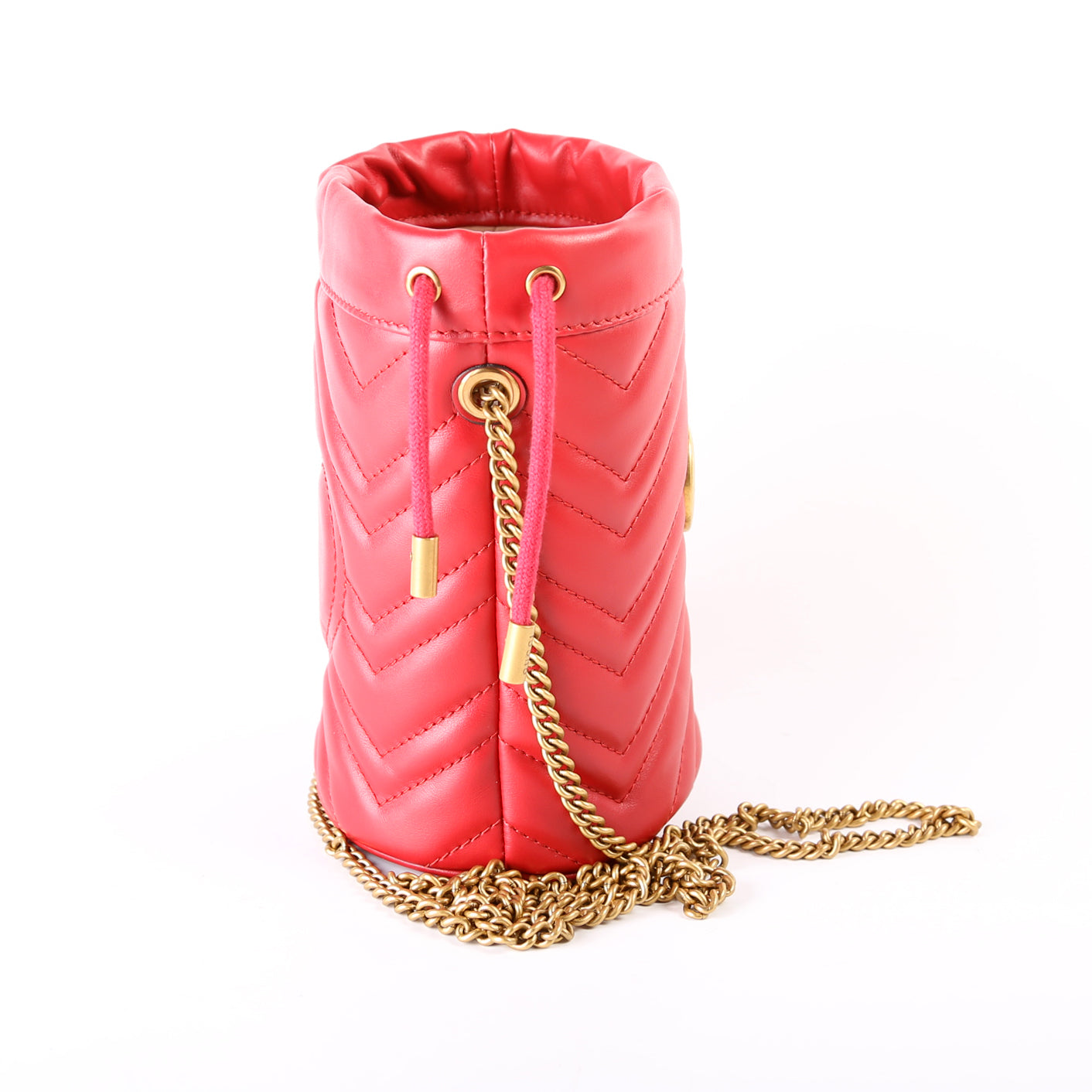 Gucci 575163 Marmont Mini Bucket Red Bag