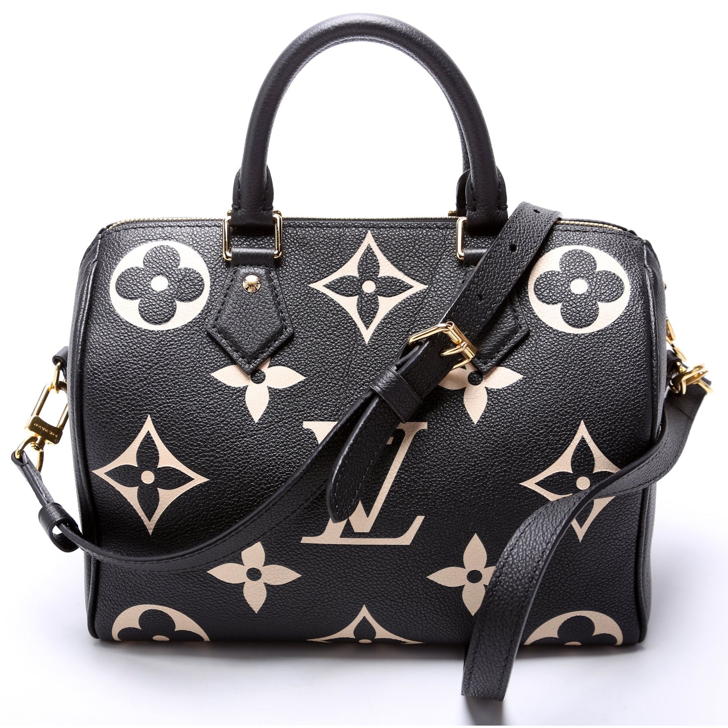Louis Vuitton Speedy 25 Bandouliere Bicolor Empreinte Black