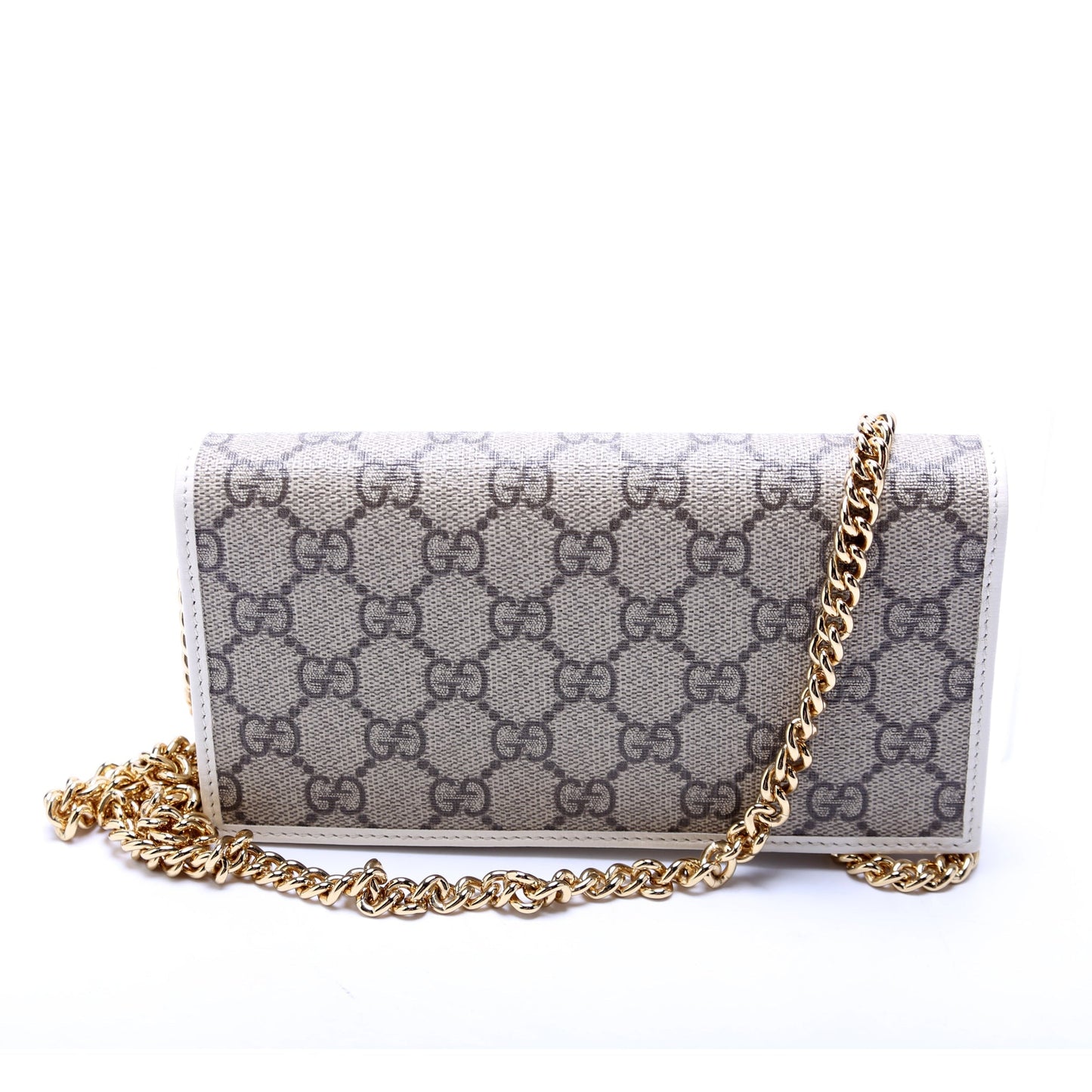 Gucci 621892 Horsebit 1955 Wallet With Chain White Bag