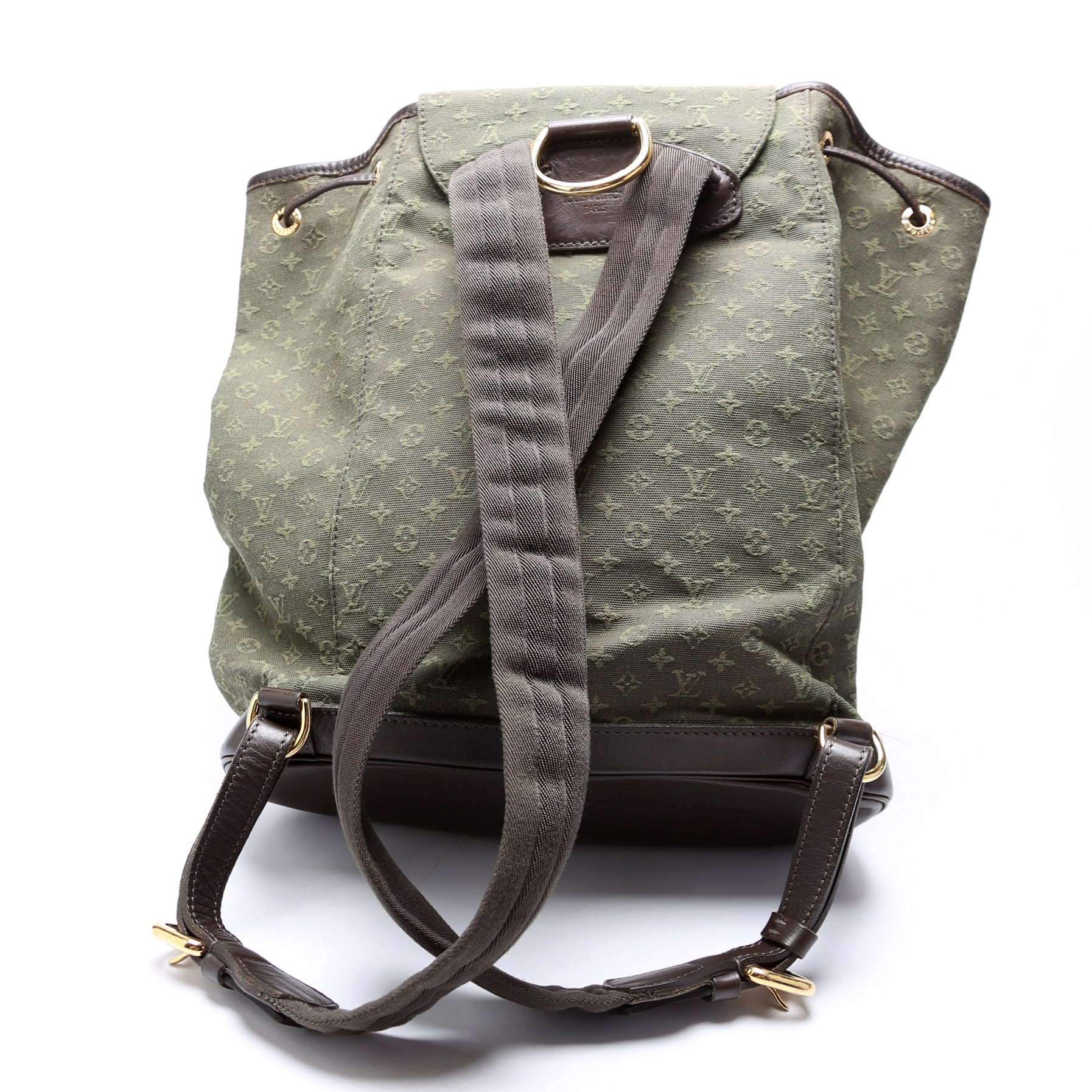 Luxury Women's Handbag | Louis Vuitton Montsouris GM Mini Lin Green