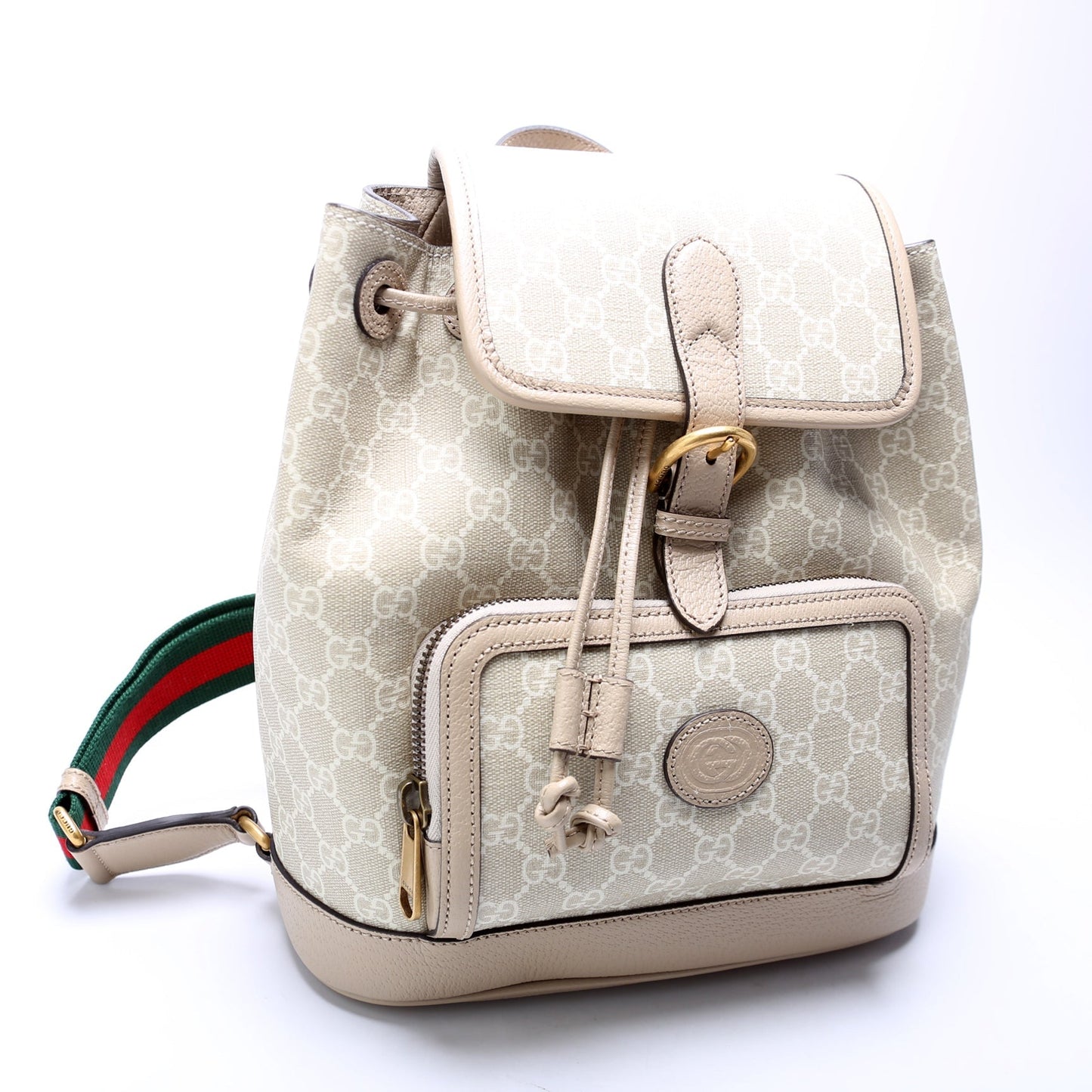 Gucci 674147 GG Supreme Buckle Backpack Bag
