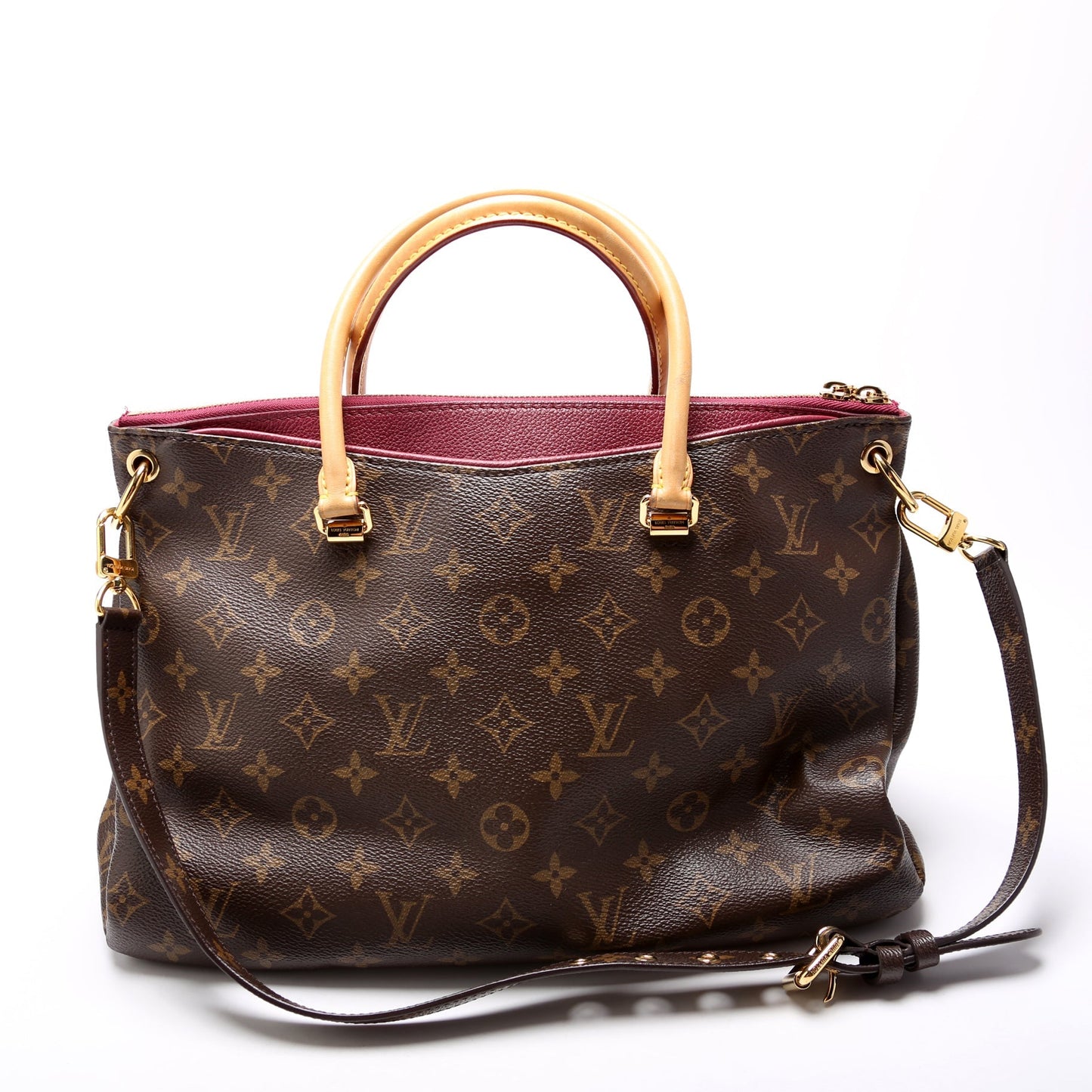 Louis Vuitton Pallas Tote Monogram Canvas Side Berry