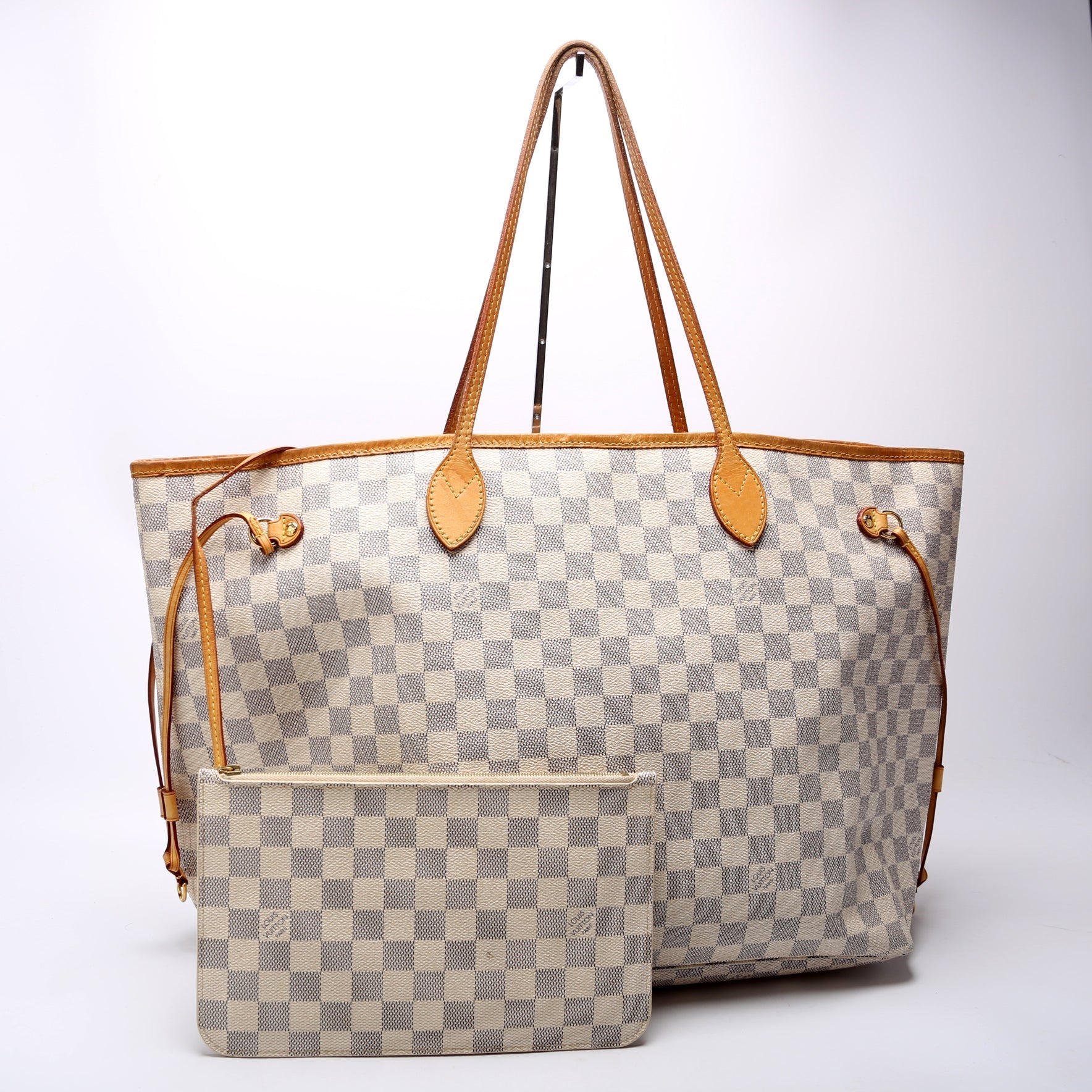 Louis Vuitton Neverfull W/Wallet GM Damier Azur Beige