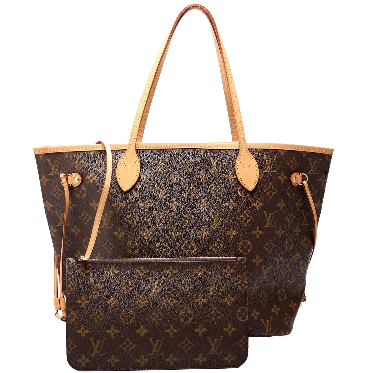 Louis Vuitton Neverfull With Wallet MM Monogram Beige