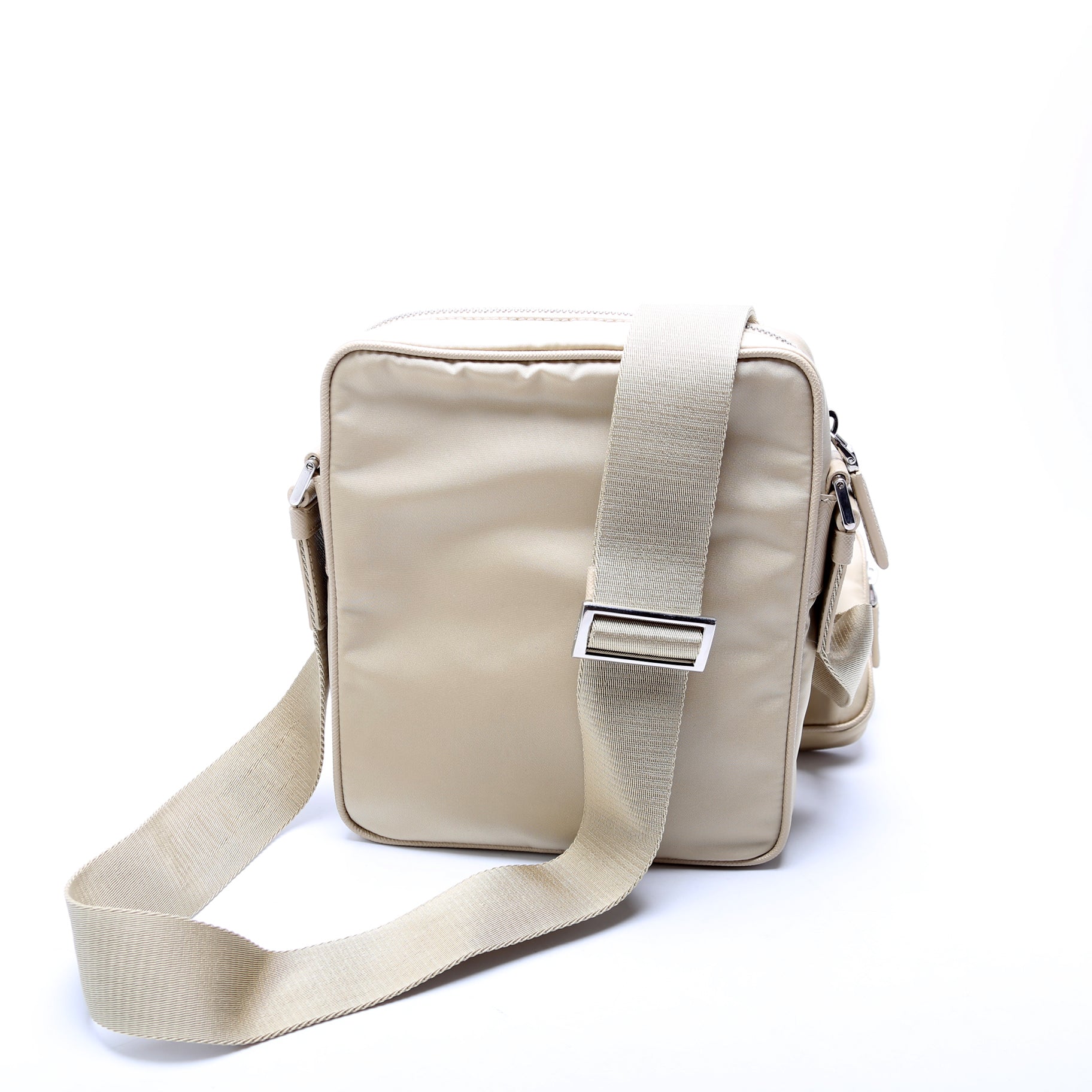 Prada 2VH112 Re-Nylon/Saffiano Leather Shoulder Gold Bag