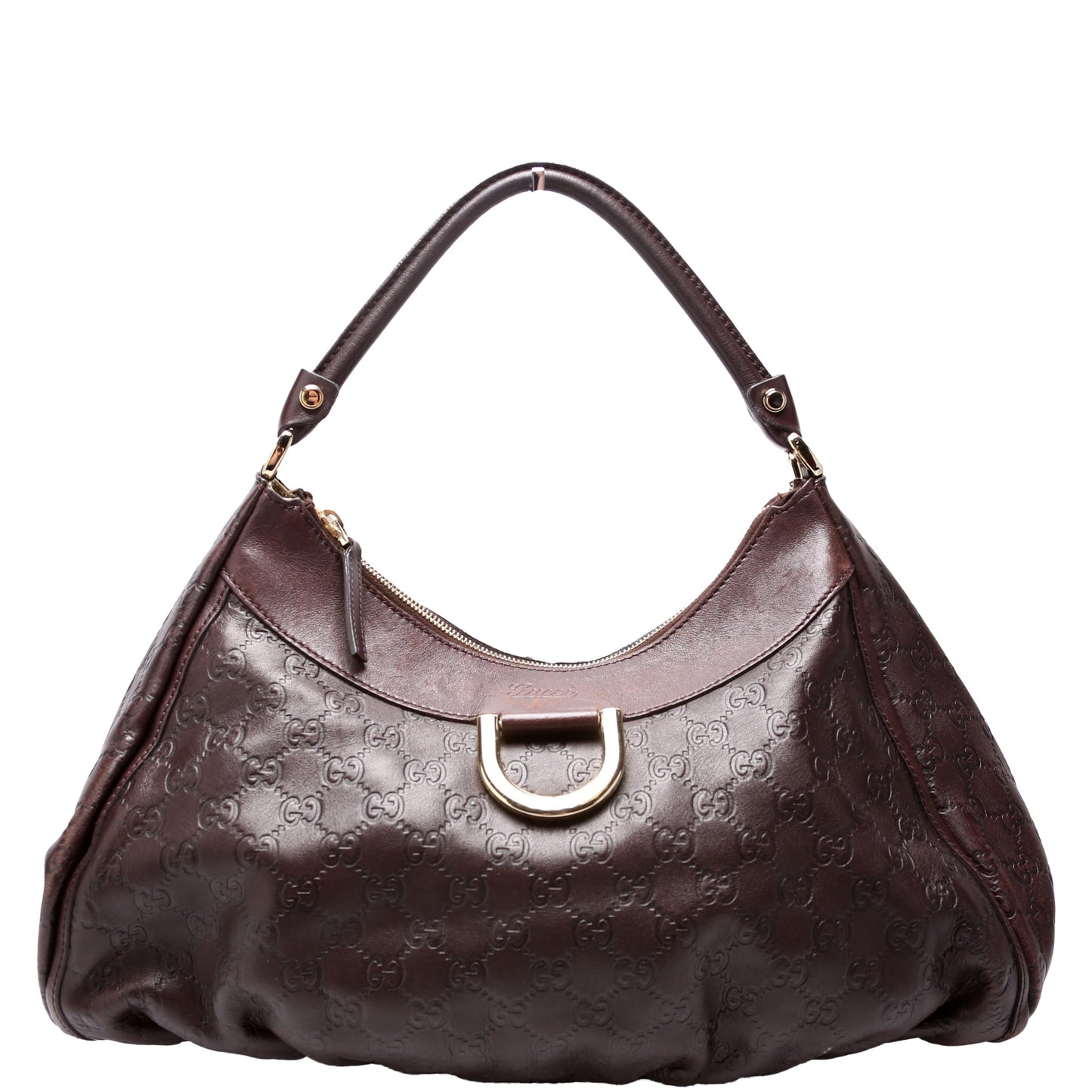 Gucci 189833 D Ring Hobo Brown Bag
