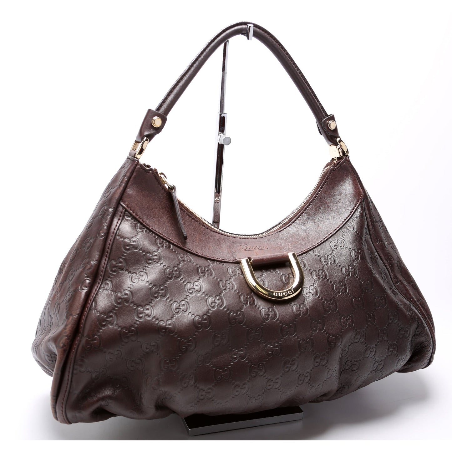 Gucci 189833 D Ring Hobo Brown Bag