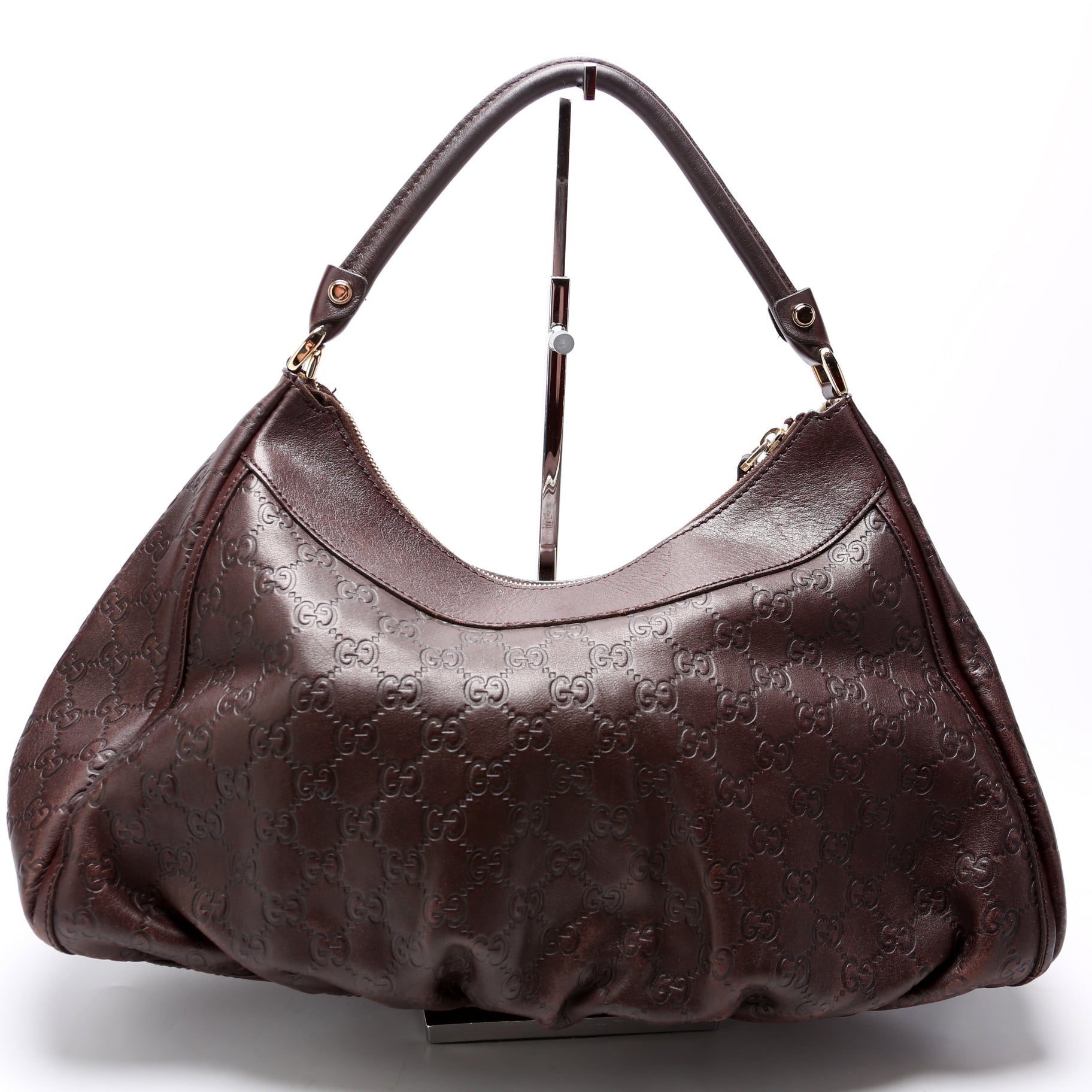 Gucci 189833 D Ring Hobo Brown Bag