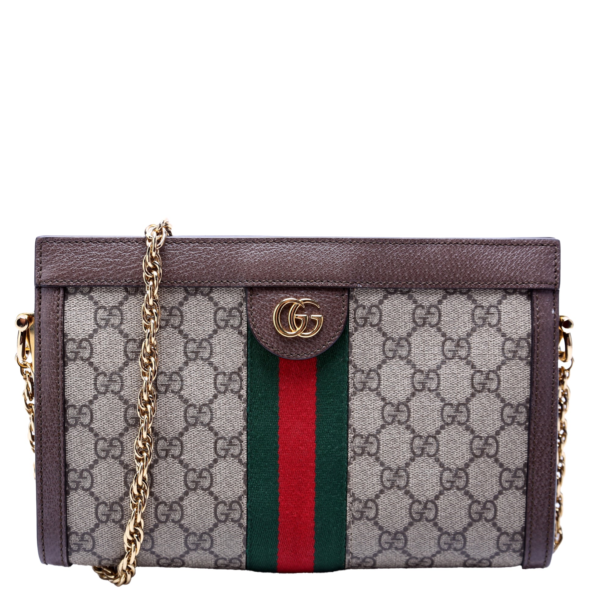 Gucci 503877 GG Supreme Ophidia Small Chain Brown Bag