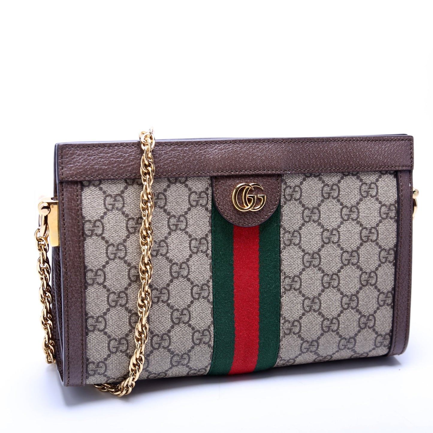 Gucci 503877 GG Supreme Ophidia Small Chain Brown Bag