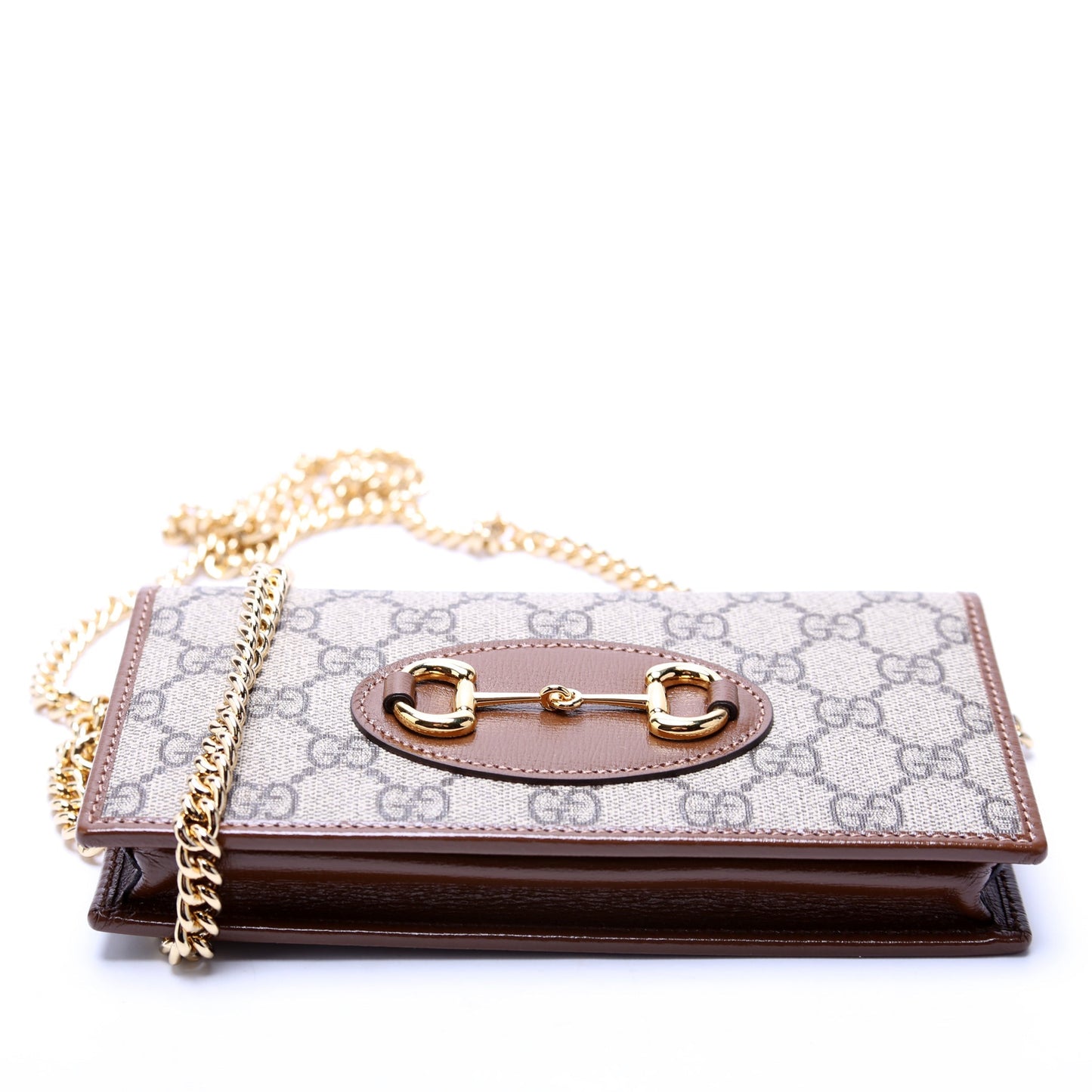 Gucci 621892 Horsebit 1955 Wallet With Chain Brown Bag