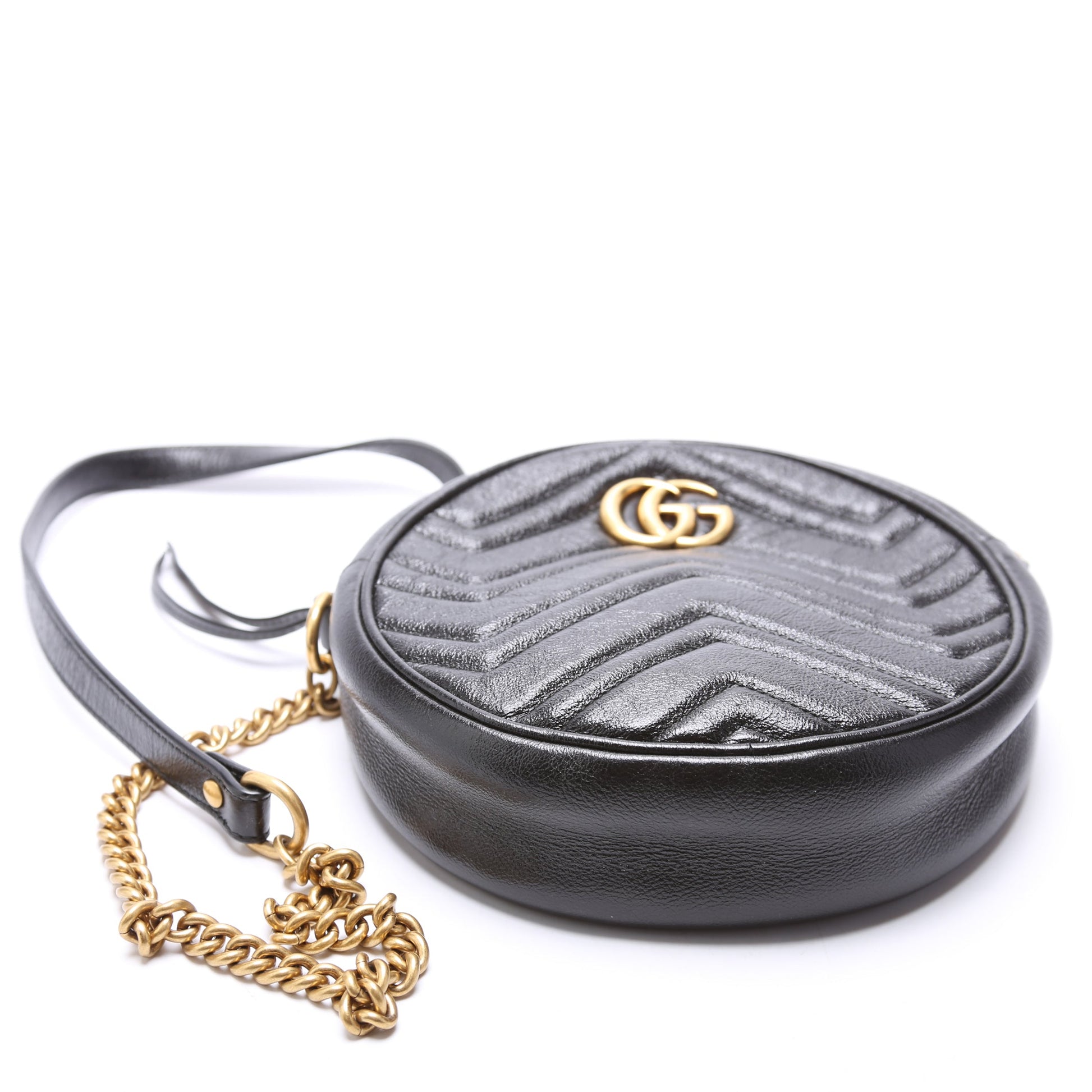 Gucci 550154 Marmont Mini Round Black Bag