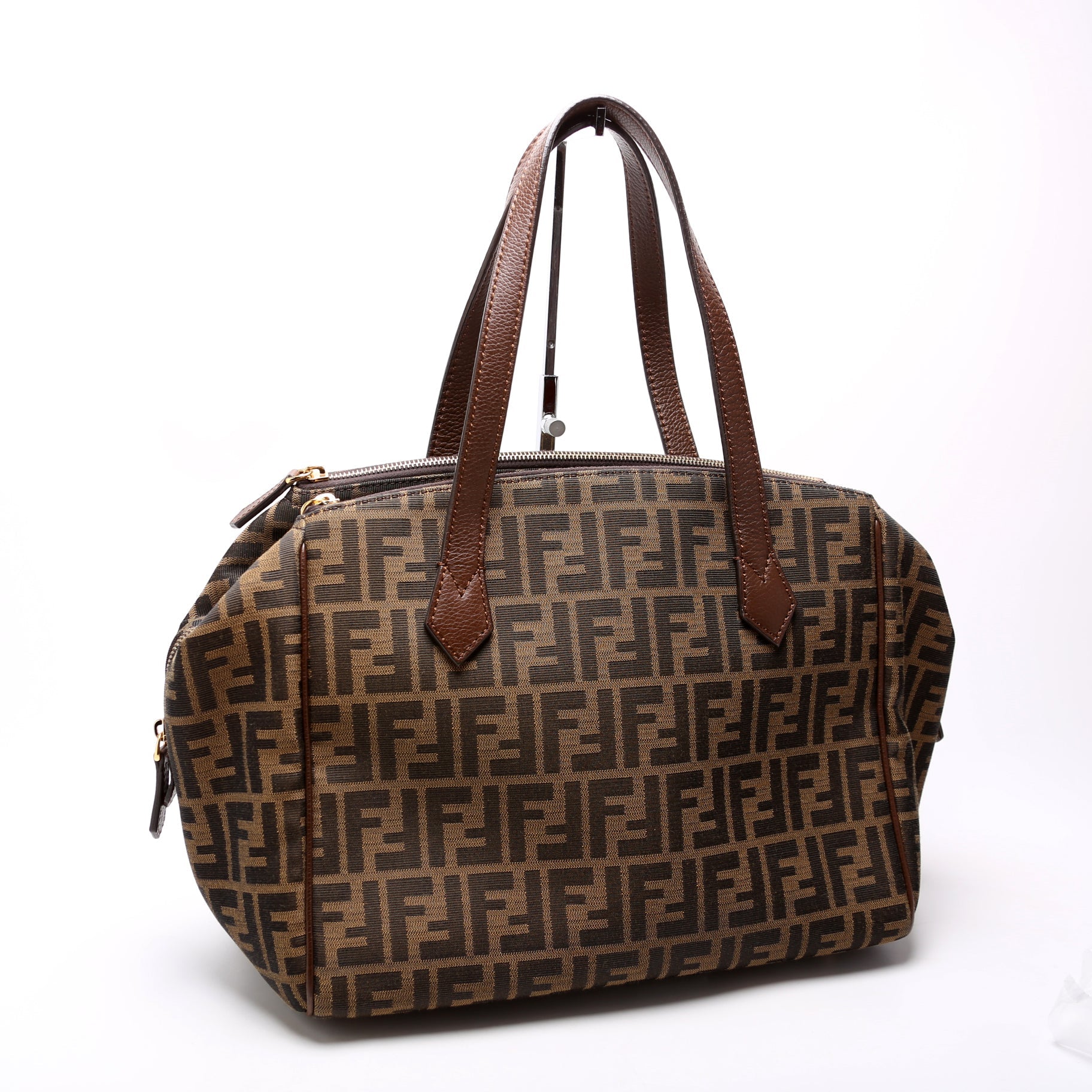 Fendi 8BL118 Zucca Double Zip Tote Bag