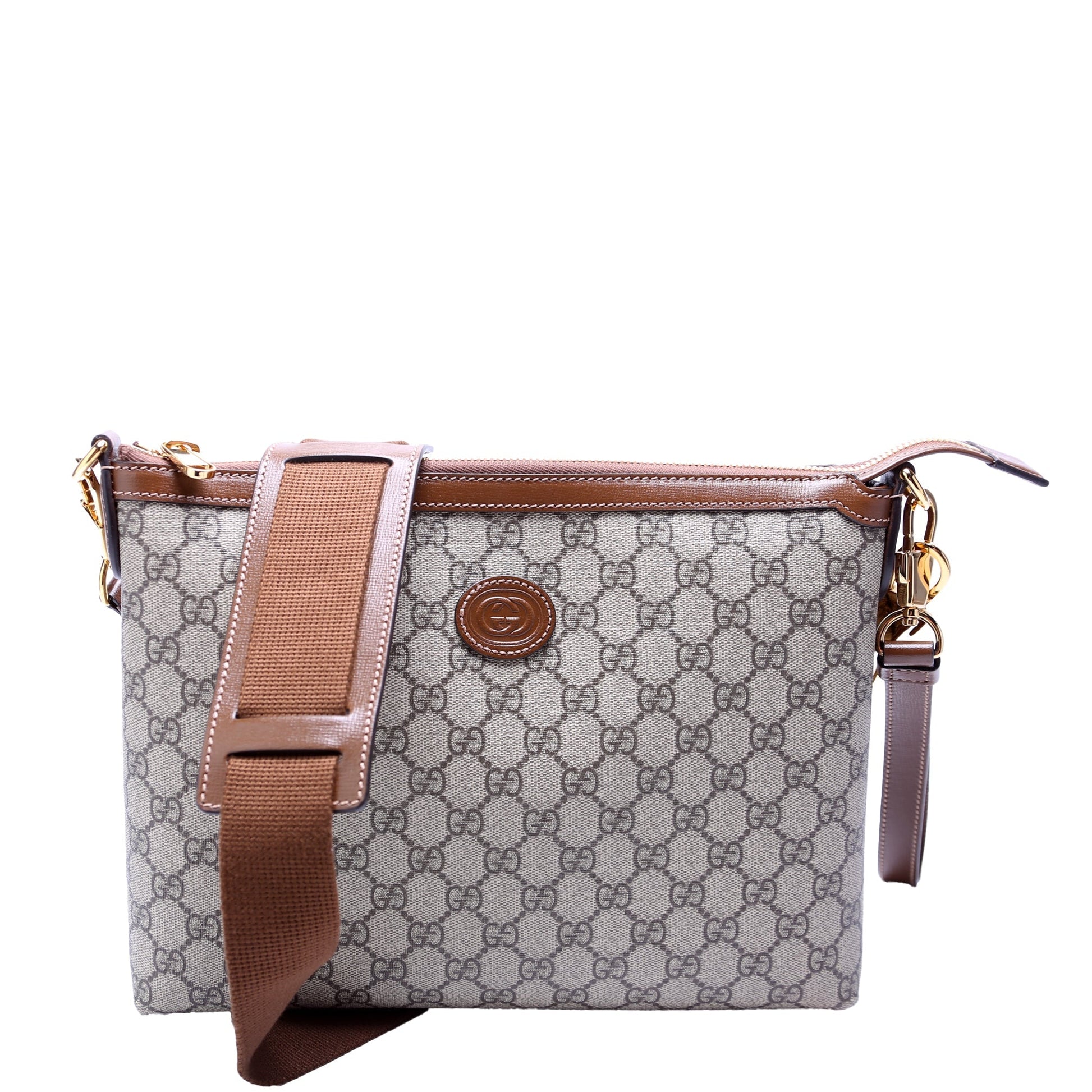 Gucci 726833 GG Supreme Interlocking G Messenger Brown Bag