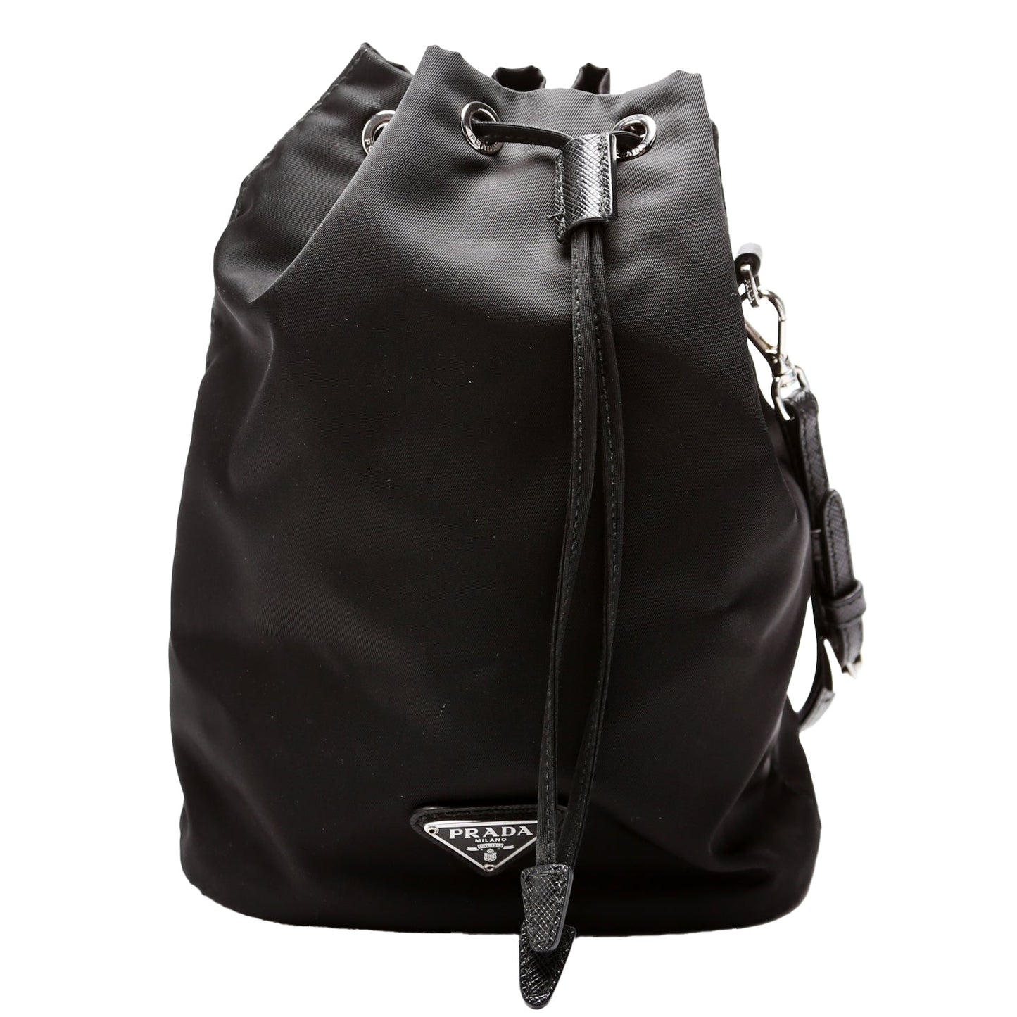 Prada Re-Nylon Drawstring Pouch Black Bag