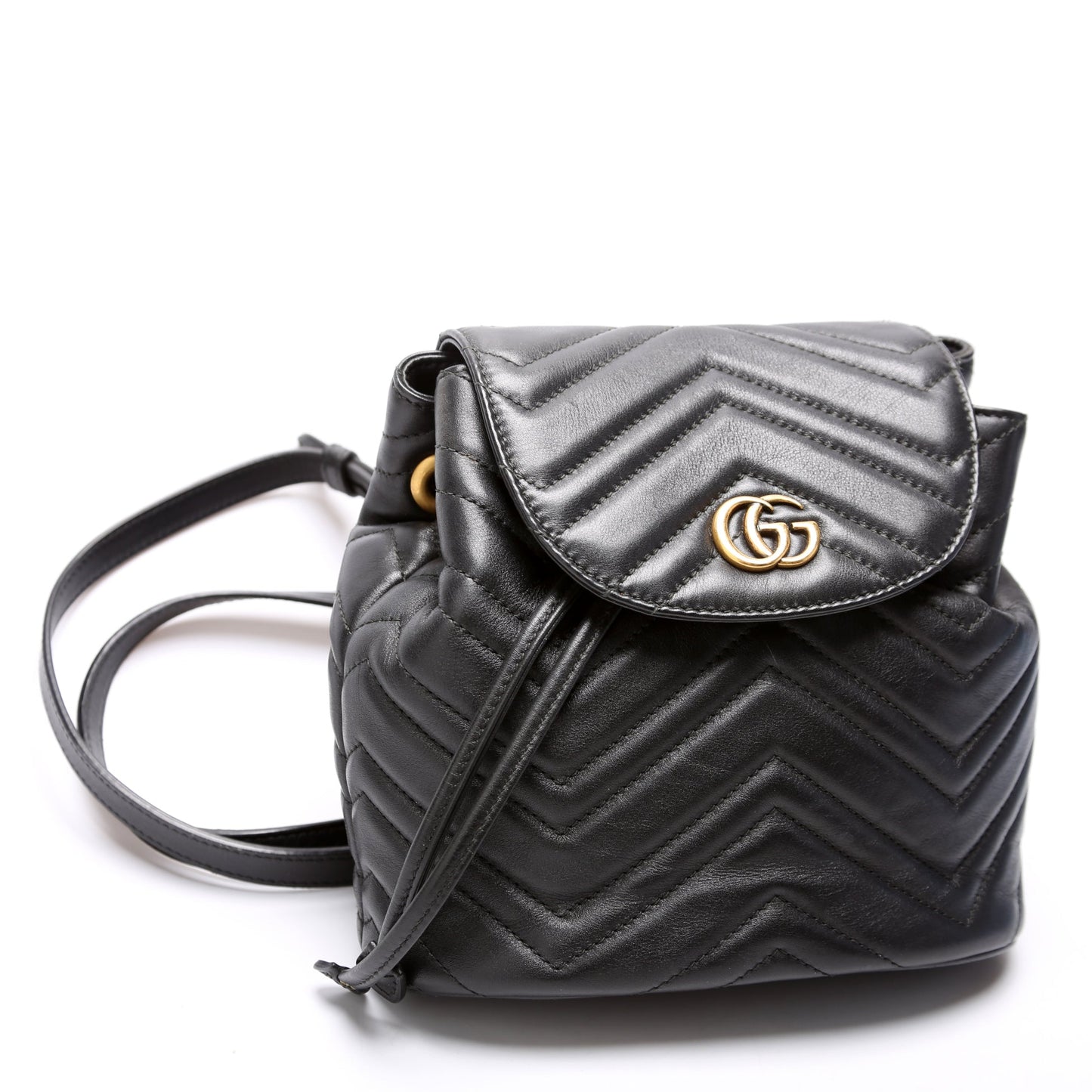 Gucci 528129 Marmont Mini Backpack Leather Black Bag