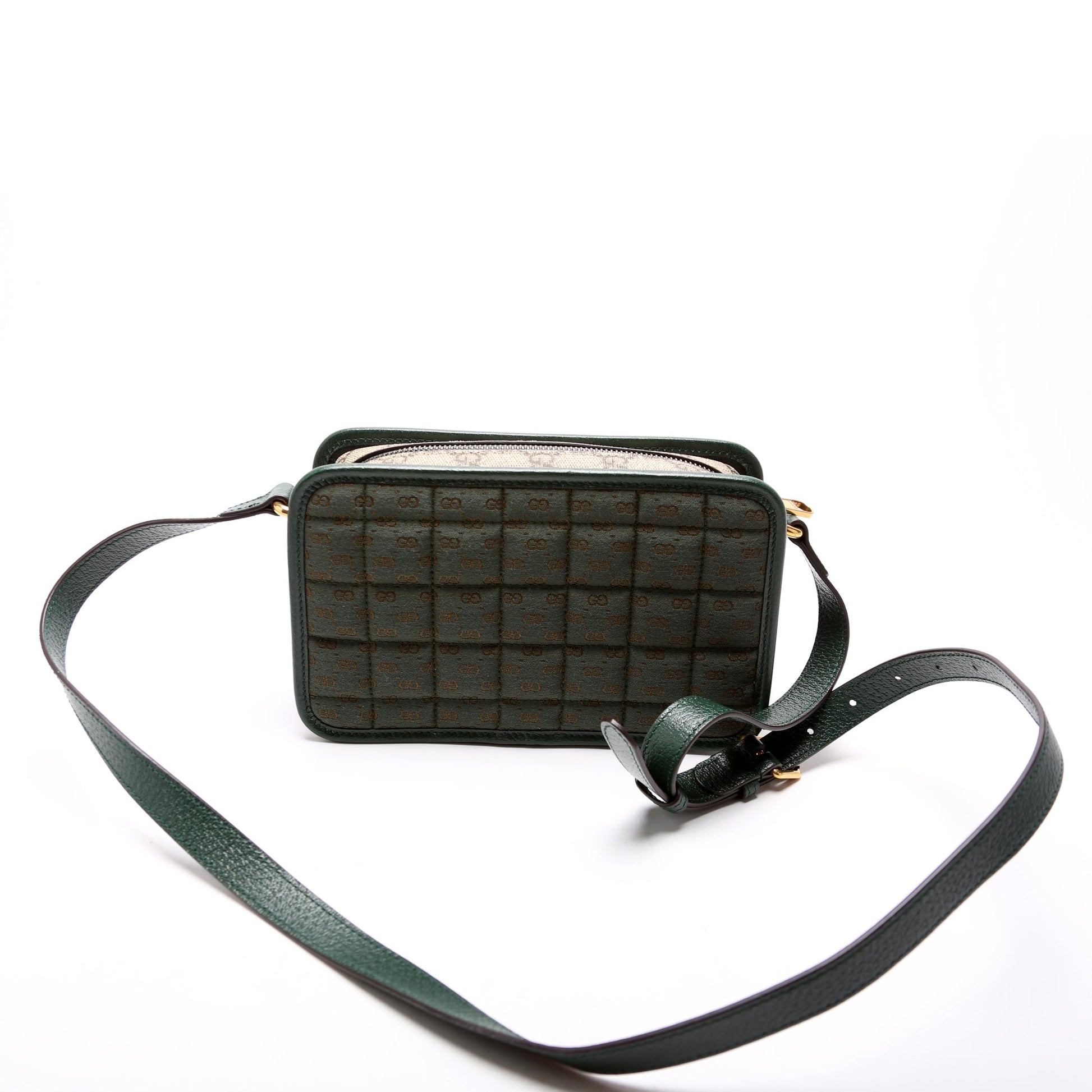 Gucci 751914 GG Supreme Canvas Mini Shoulder Green Bag