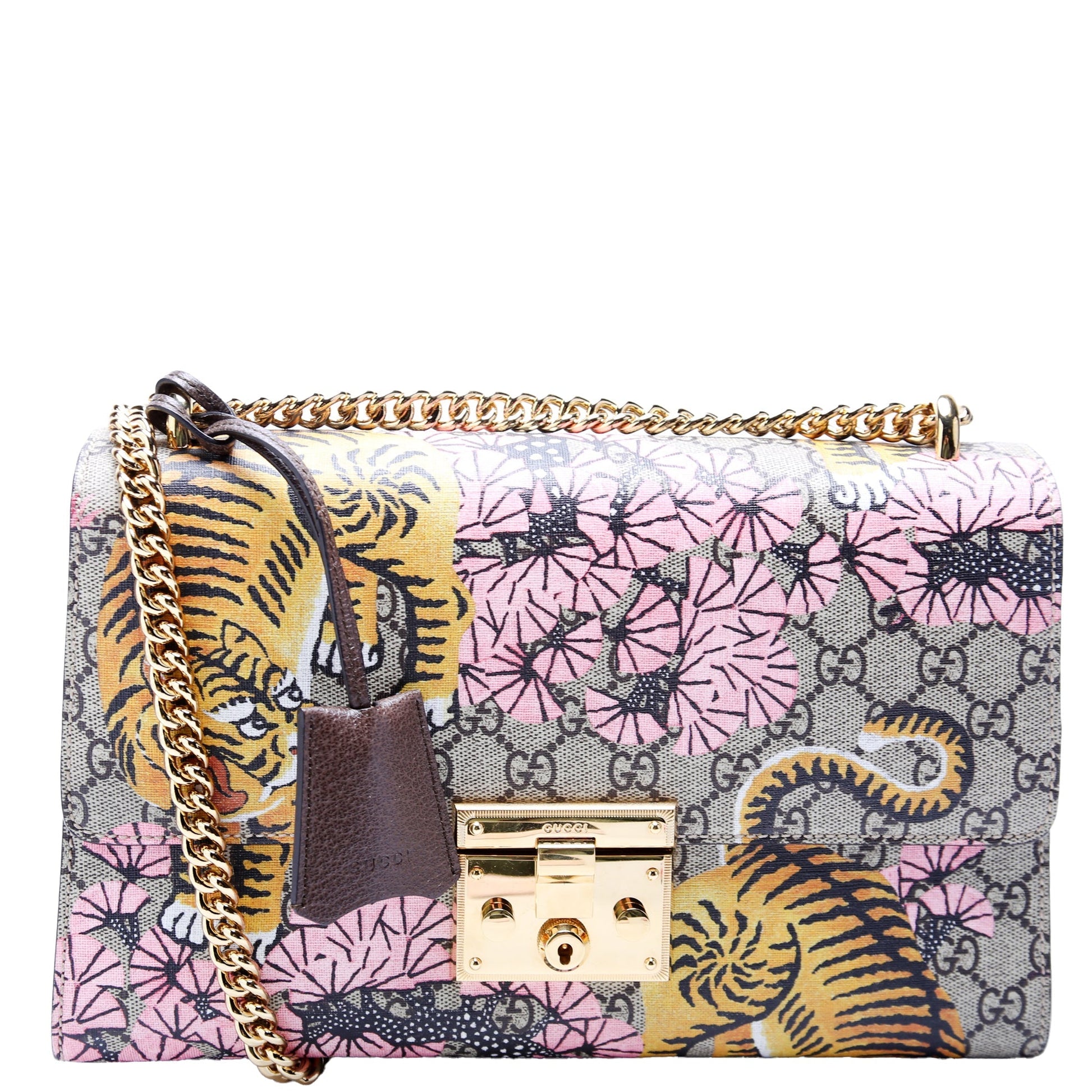Gucci 409486 Padlock GG Supreme Bengal Shoulder Medium Multicolor Bag